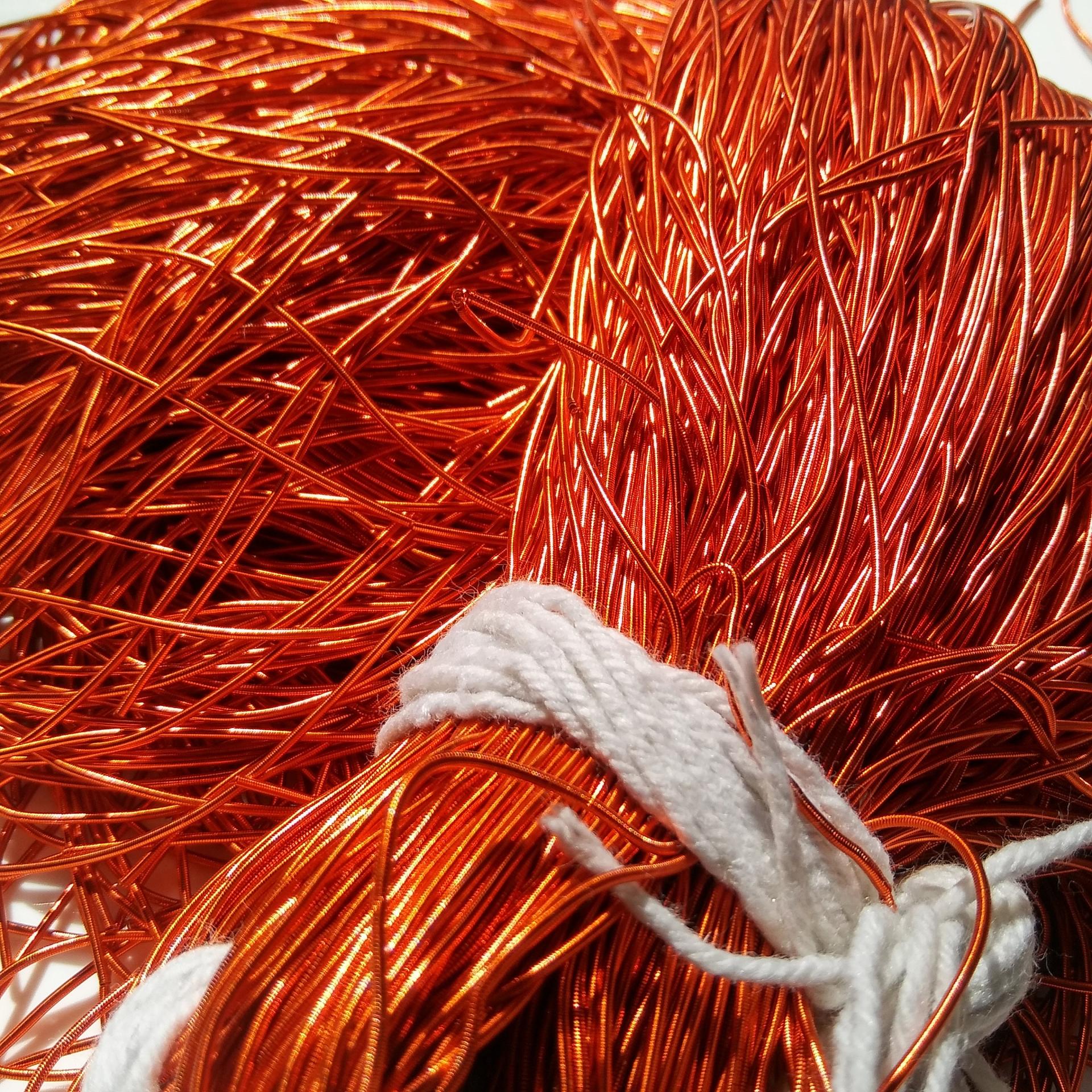 Flame Orange Metallic French Wire, Bullion Wire, Gimp Wire 50/100/200/400 Grams, embroidery materials, couture threads, orange wire