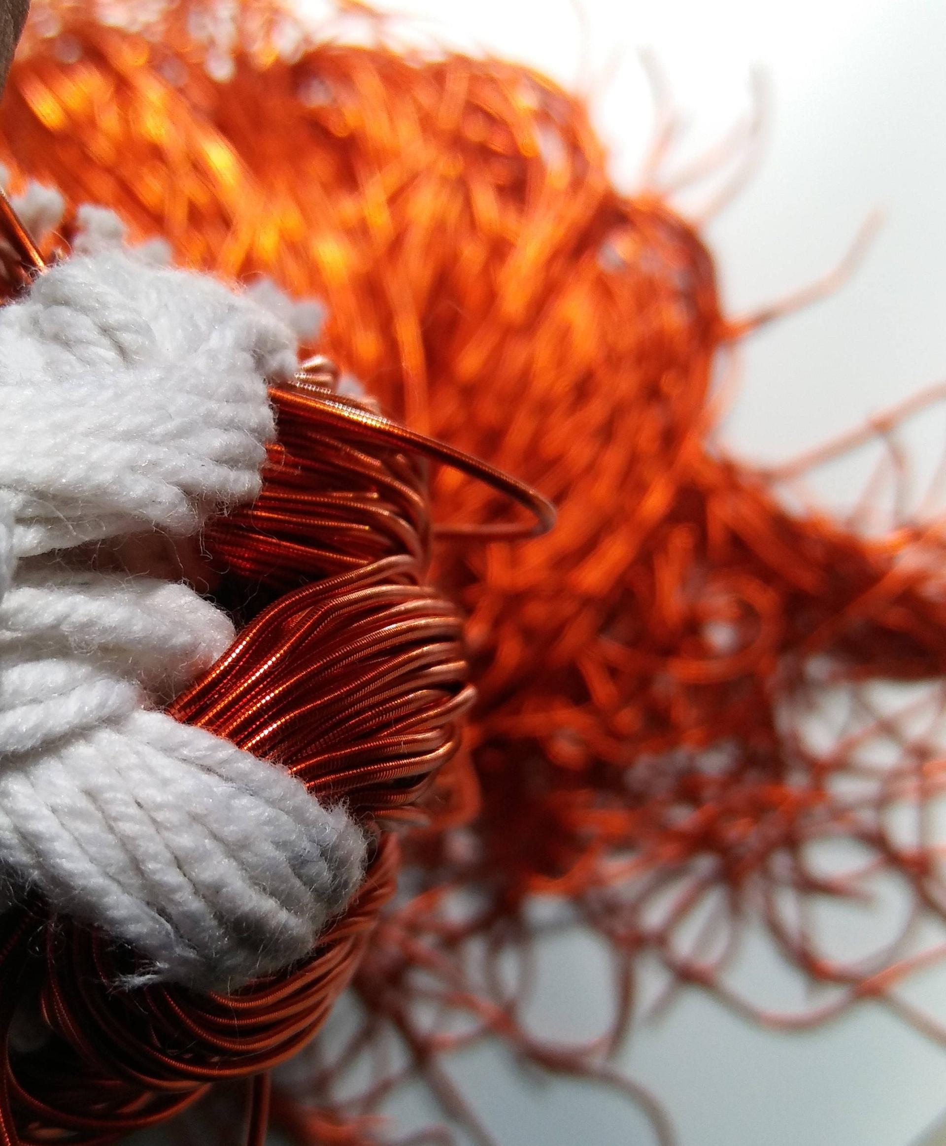 Flame Orange Metallic French Wire, Bullion Wire, Gimp Wire 50/100/200/400 Grams, embroidery materials, couture threads, orange wire