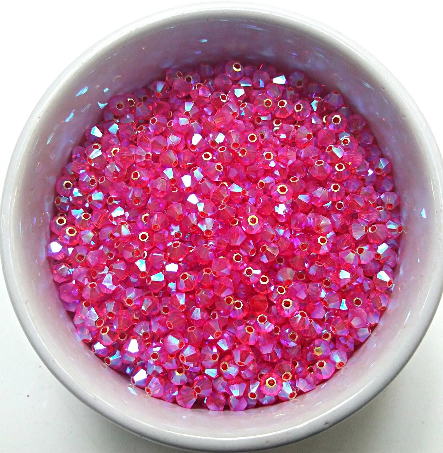 Swarovski (3/4mm) Hyacinth AB 2X FC rainbow Bicones beads 36/72/144/432/720 Pieces Jewelry making rainbow beads, embroidery materials
