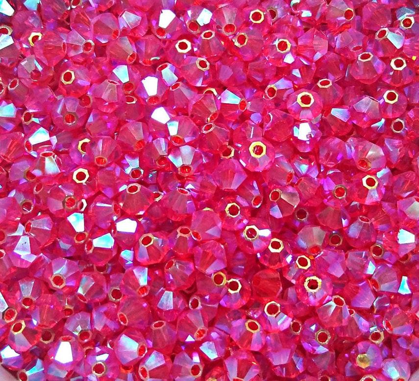 Swarovski (3/4mm) Hyacinth AB 2X FC rainbow Bicones beads 36/72/144/432/720 Pieces Jewelry making rainbow beads, embroidery materials