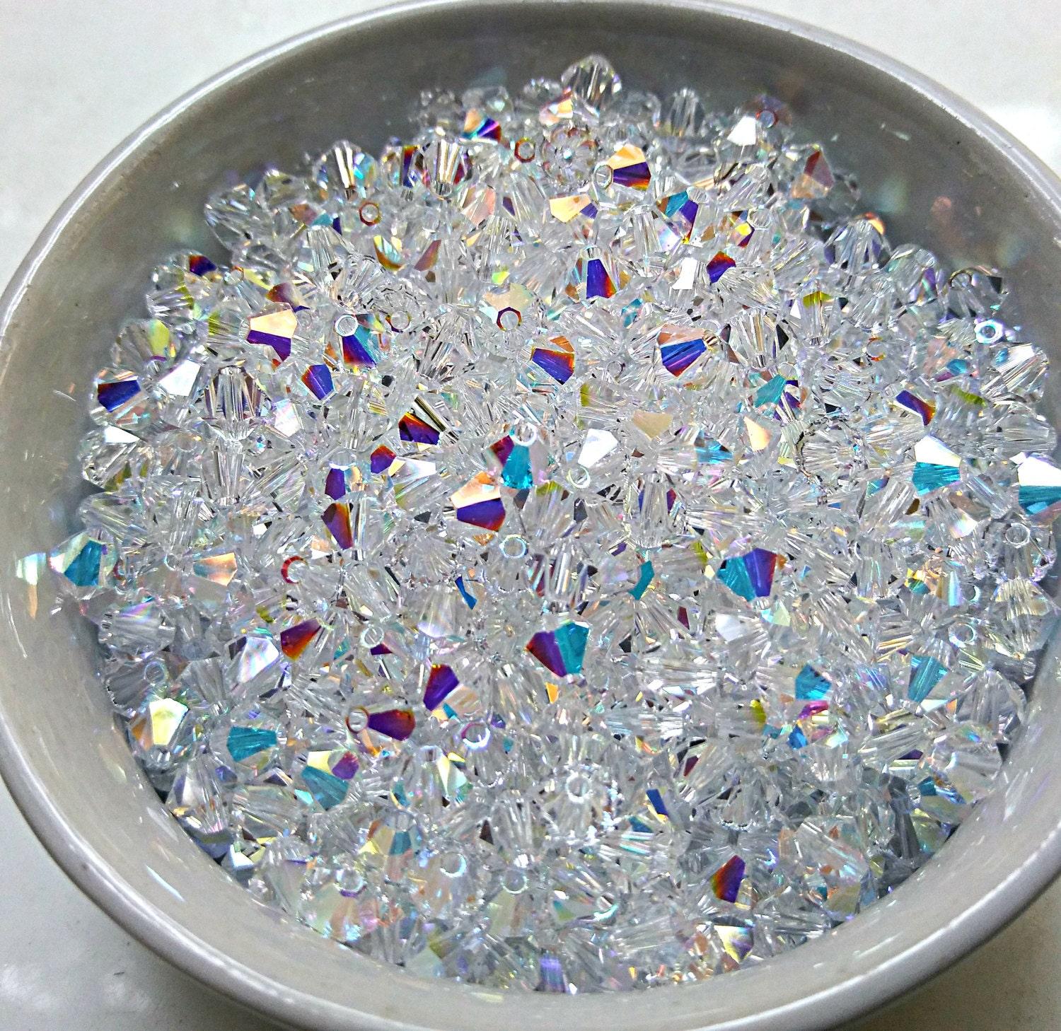 3mm Crystal Aurore Boreale Swarovski Bicone beads rainbow 36/72/144/432/720 Pieces rainbow beads, jewelry making, couture embellishments