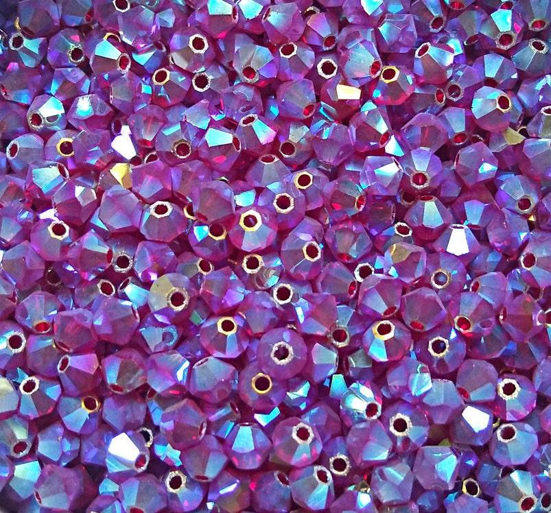 Swarovski (3/4mm) Siam AB 2X FC Bicones rainbow Beads 36/72/144/432/720 Pieces rainbow beads, jewelry making, couture embellishments