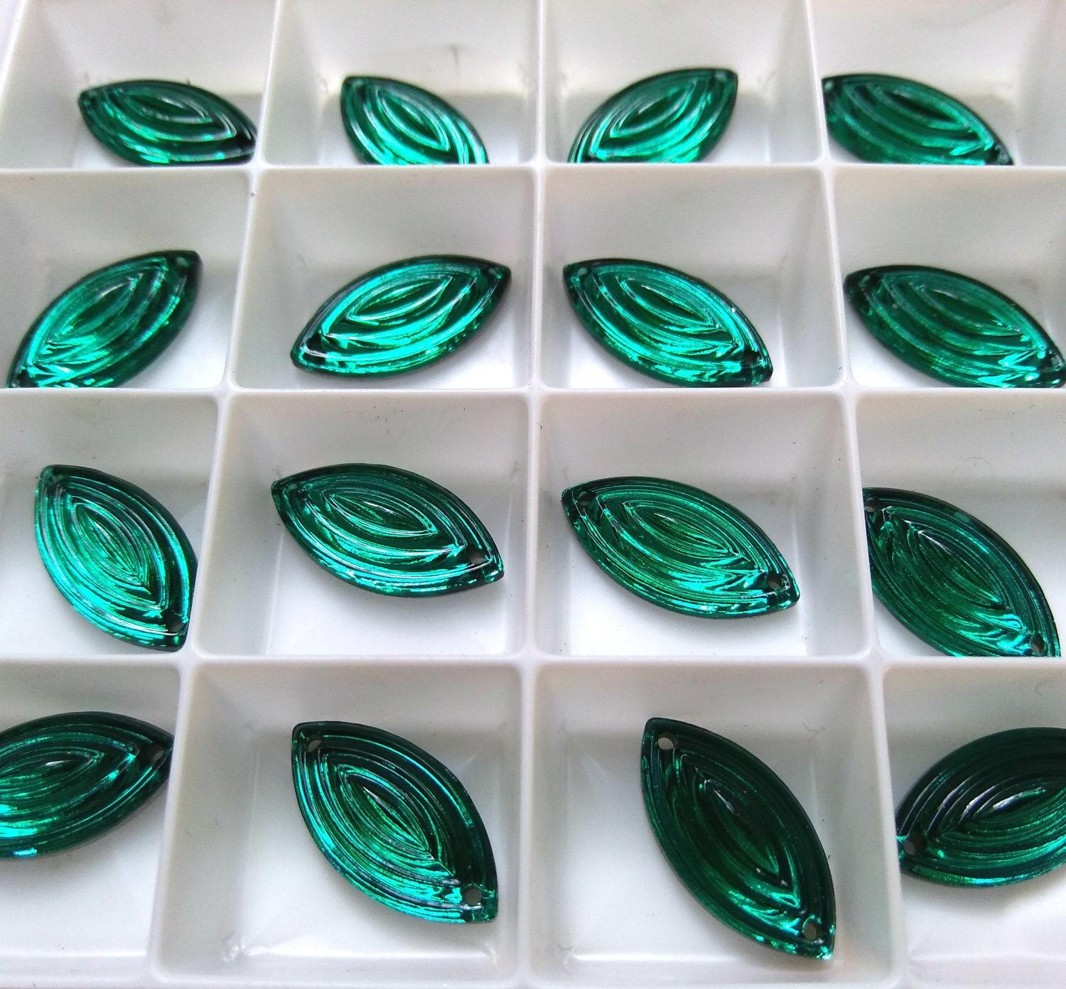 18x9mm Navette Rare Vintage Swarovski Swirl 2 HOLE Sew-On Rhinestones 2/6/12/36 pieces (7 COLORS)