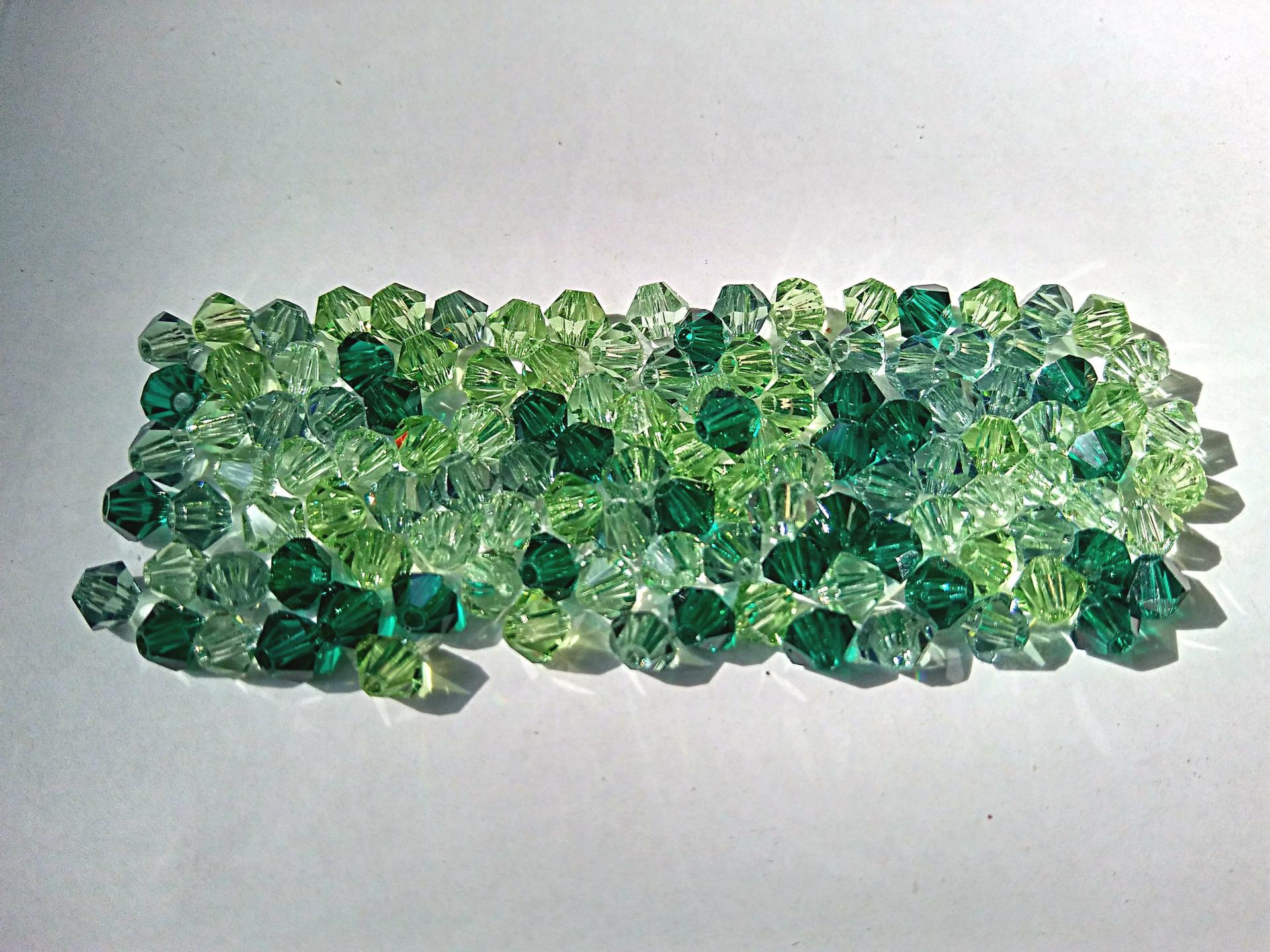 3/4mm Green Shaded Mix Swarovski Bicone 36/72/144/432/720 Pieces loose beads, jewellery making, embroidery materials