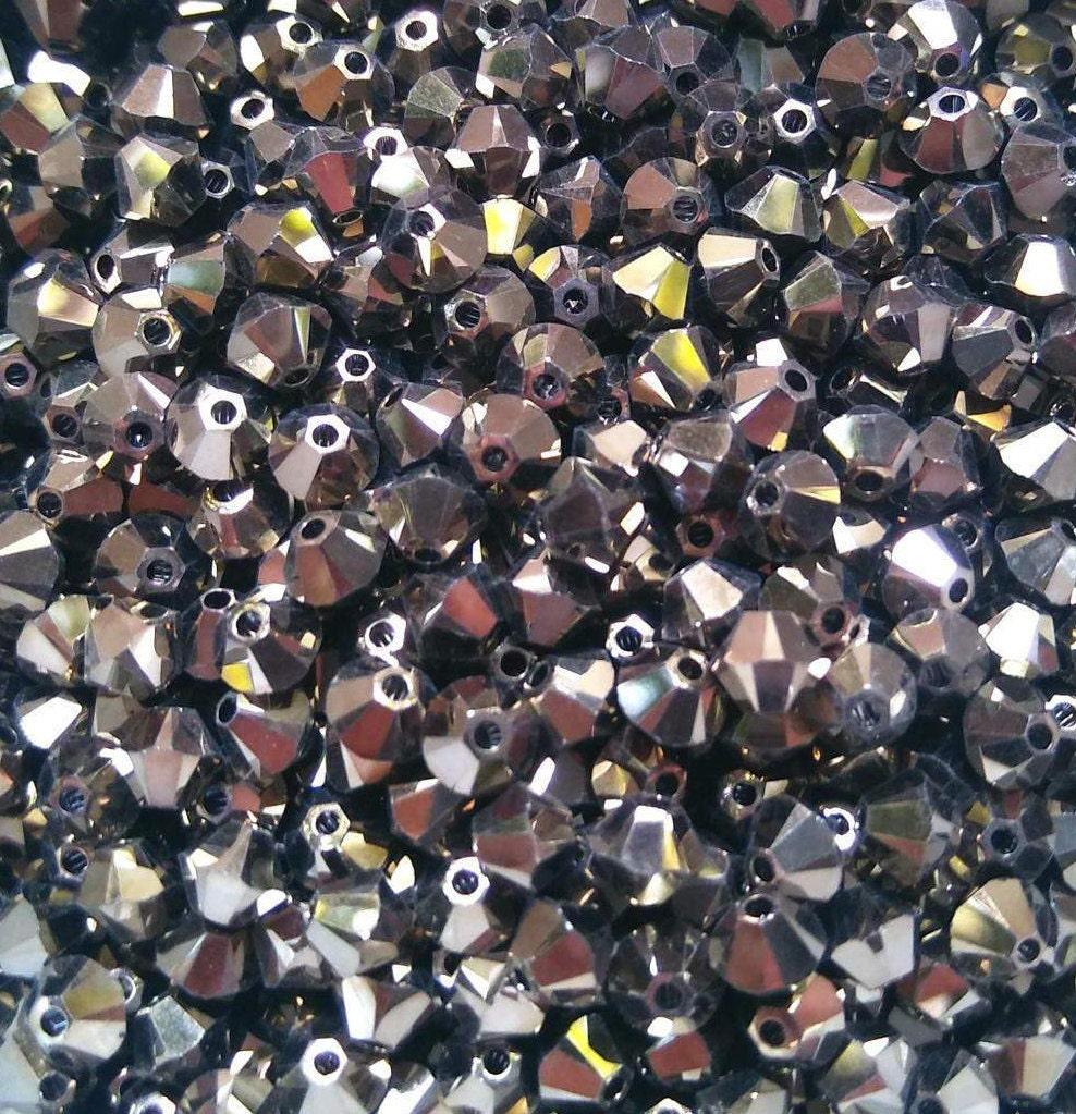 4mm Crystal Metallic Light Gold 2X Swarovski Bicone Cuts 36/72/144/432/720 Pieces rare beads, embroidery materials, quality materials