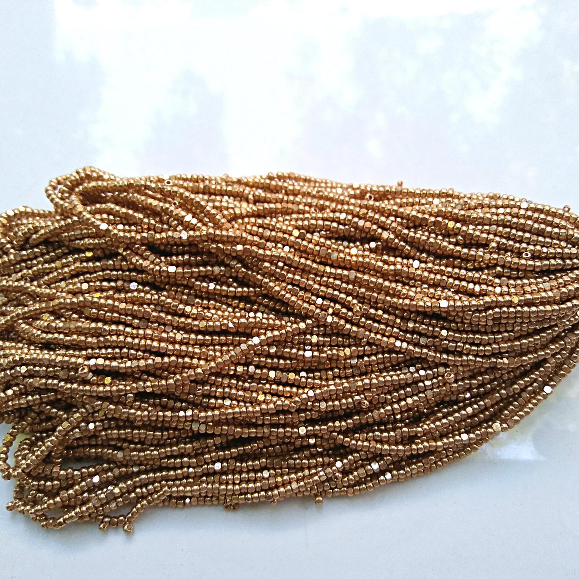 11/0 Hanks Charlotte Cut Beads Gold Metallic 1/5/25/50/100 Hanks 2.0mm glass beads, jewelry supply, findings, craft supply, vintage supply