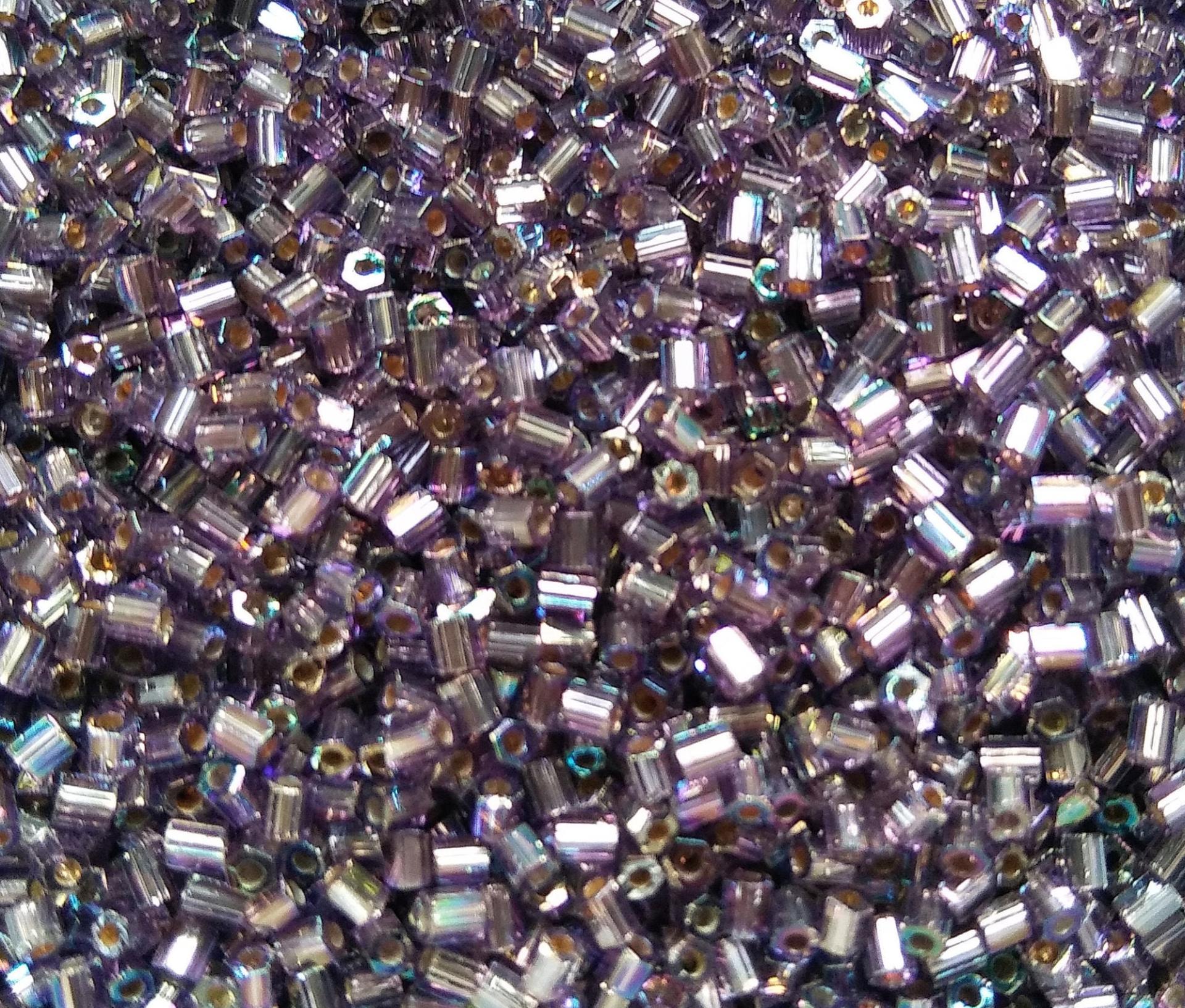 10/0 MATSUNO HEXAGON 2 Cuts Transparent Light Amethyst Silverlined Rainbow seed beads Japanese Beads 10/50/100/450Gms
