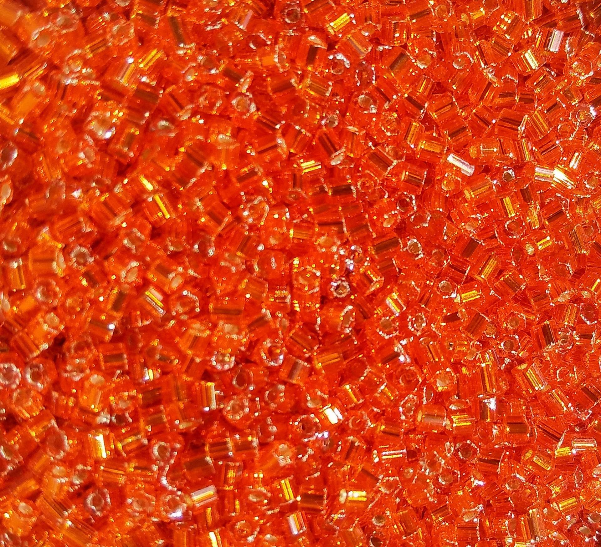10/0 2 Cuts Premium Orange Transparent Silver Lined Seed Beads Vintage Czech Beads 50/100/500 Grams