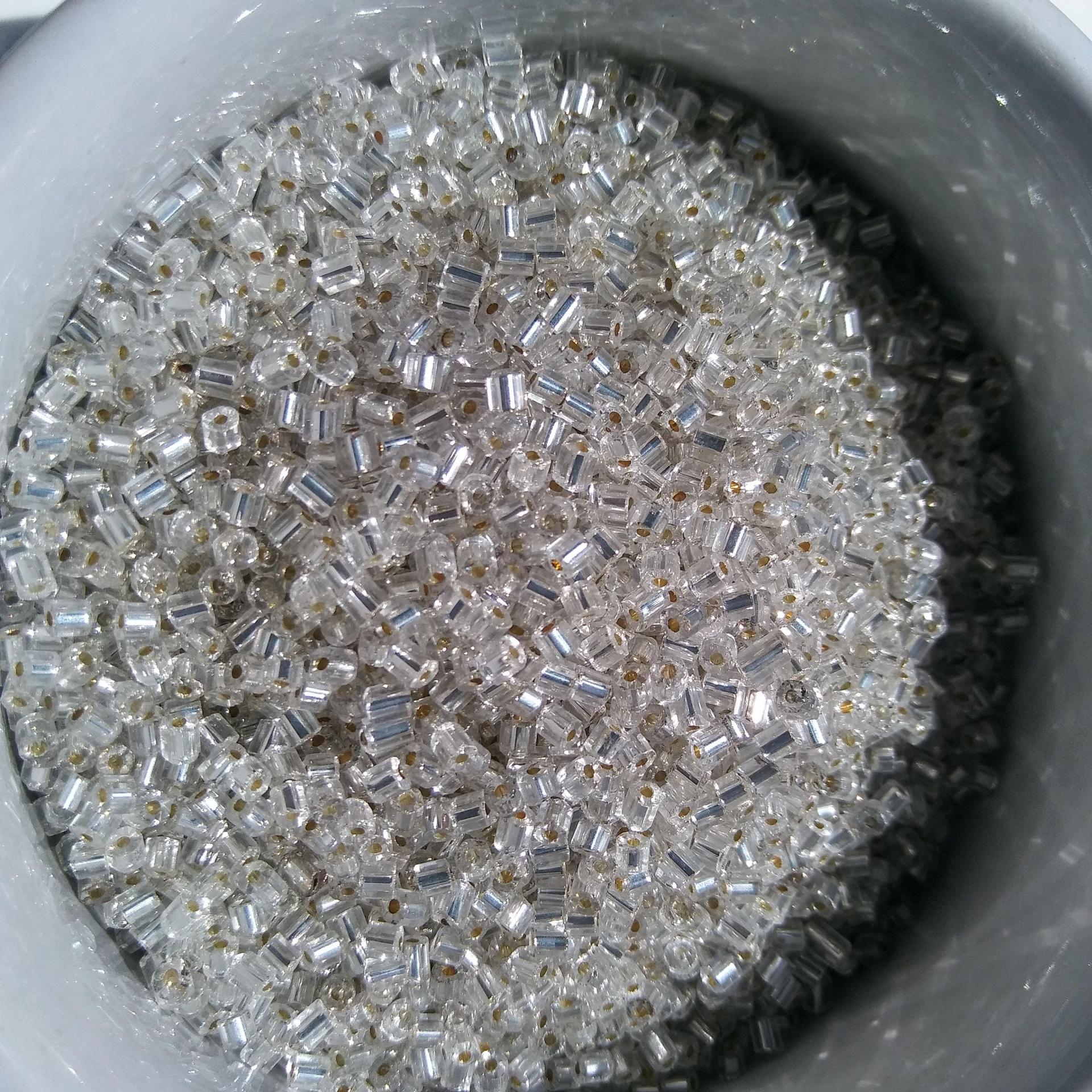 10/0 2 Cuts Crystal Transparent Silverlined seed beads Vintage Czech Beads 50/100/500 Grams