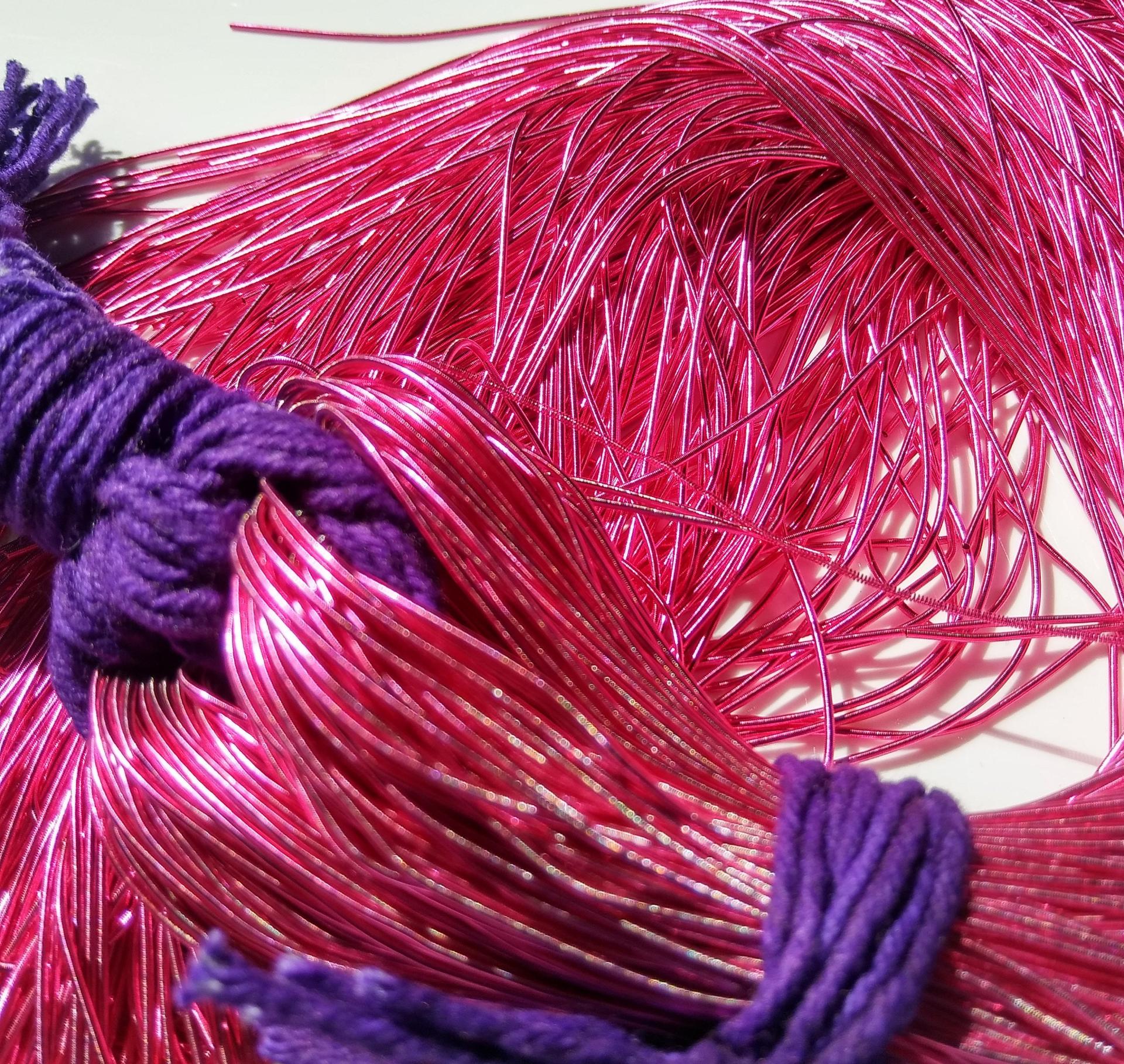 MAGENTA Metallic French Wire, Bullion Wire, Gimp Wire 50/100/200/400 Grams