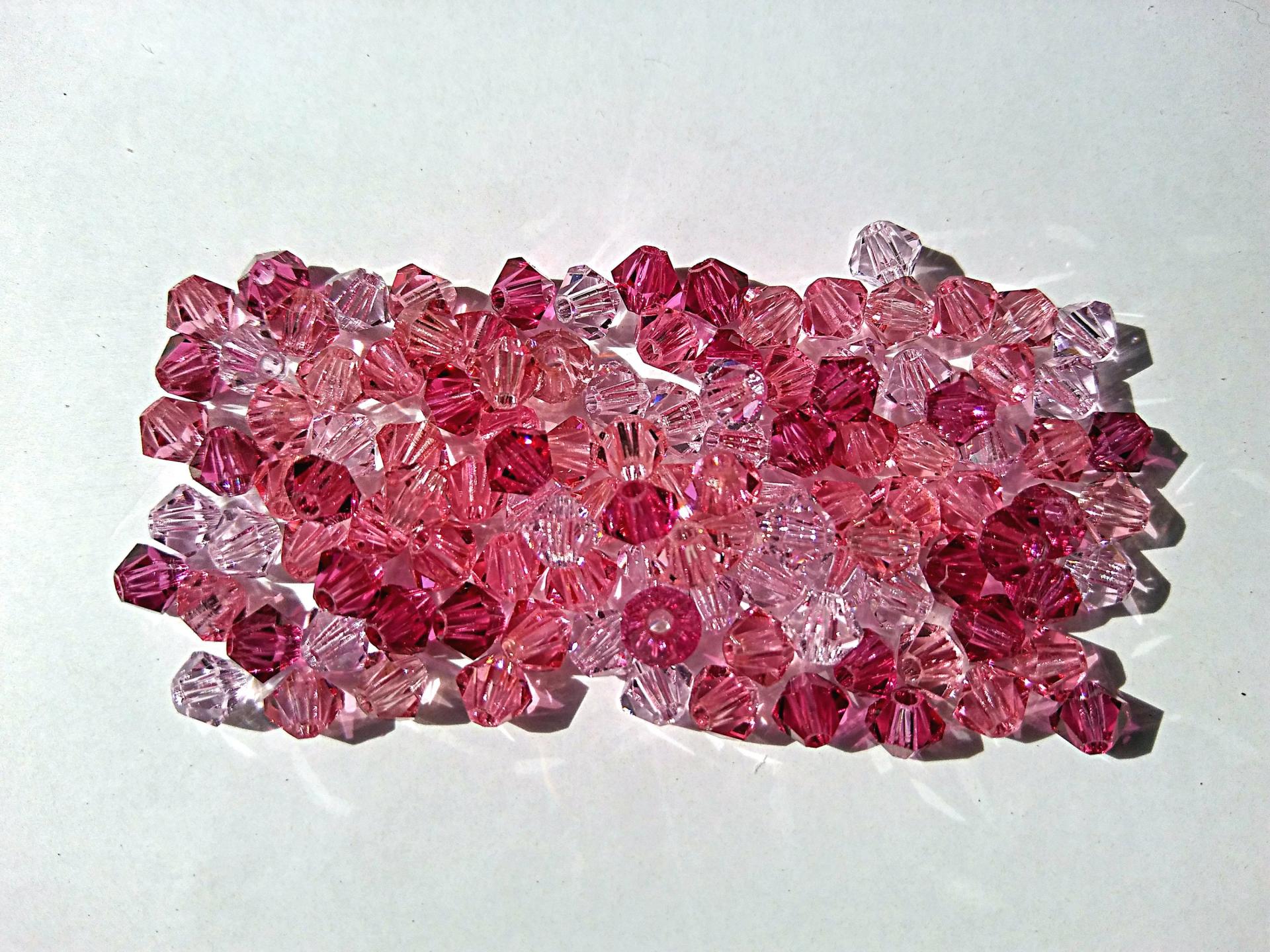 3/4 Pink Shaded Mix Swarovski Bicone Beads 36/72/144/432/720 Pieces loose beads, mix beads, embroidery materials, craft supplies, saucer
