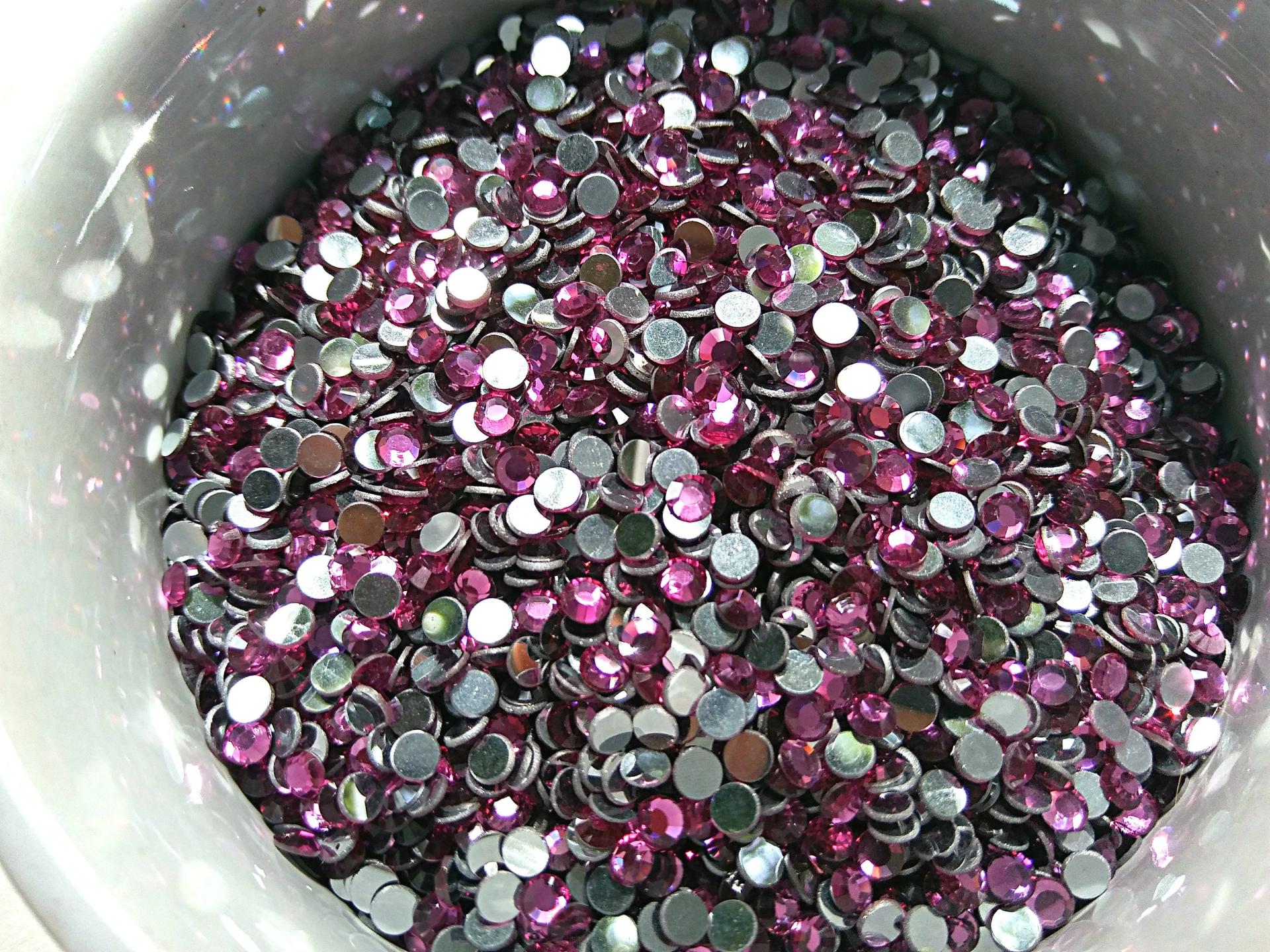 10/12SS Swarovski Flatbacks in Fuchsia Chaton Roses 2088 Made in Austria 72/144/720/1440 Nail art decoration, craft supplies, jewelry making