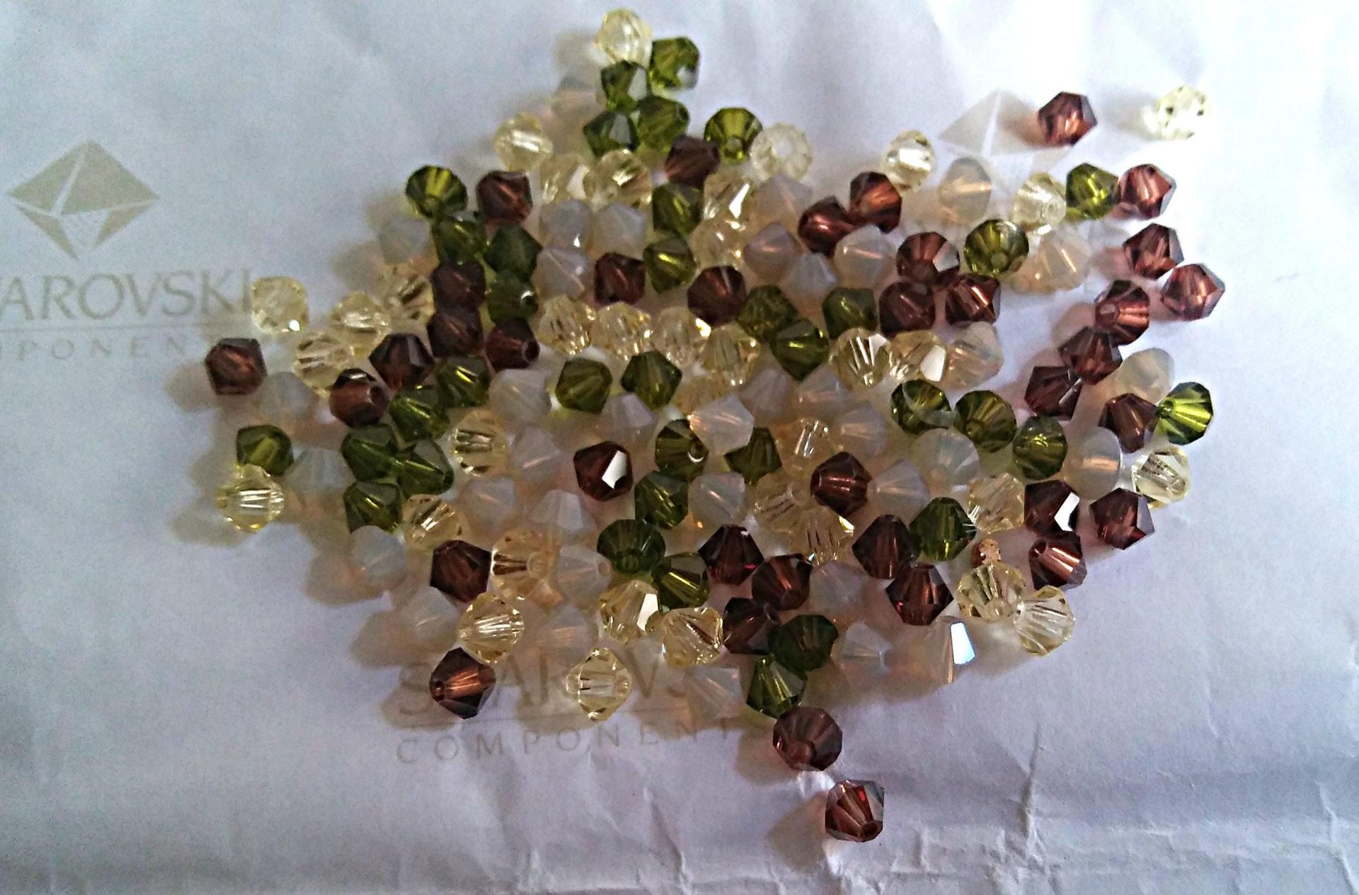4mm Swarovski Bicone mixes 36/72/144/432/720 Pieces Vintage loose beads, mix beads, embroidery materials, craft supplies, saucer beads