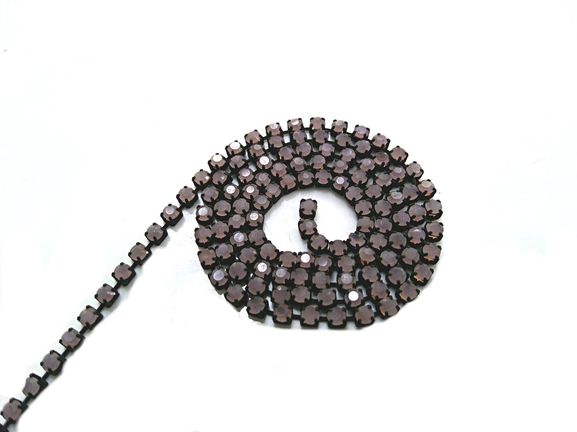 6 SS Rhinestone Chain Vintage Glass Light Purple Opal 2mm 1/2/5/15 Meters vintage findings, jewelry making, craft supplies, embroidery