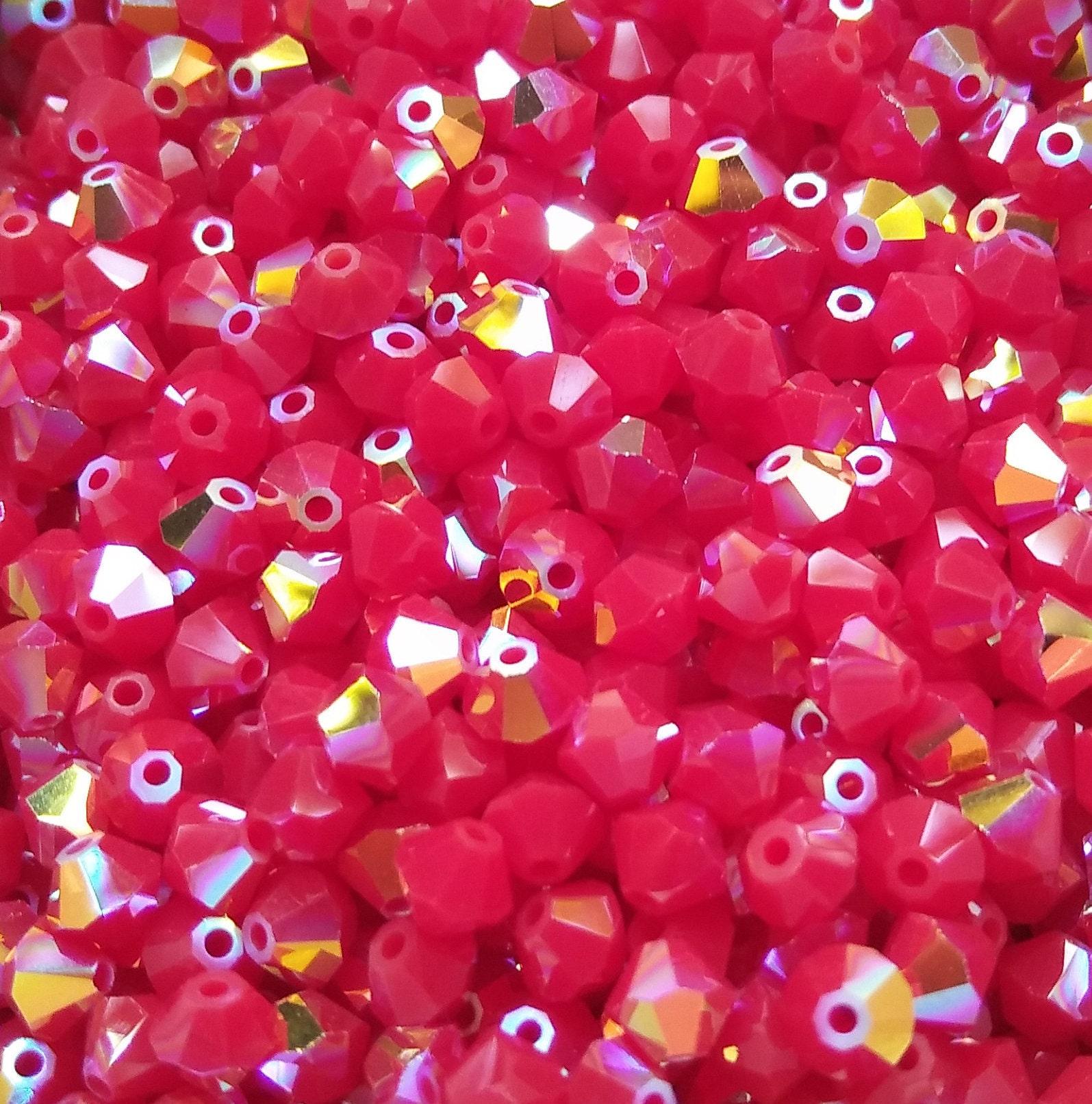 4mm Dark Red Coral Aurore Boreale Swarovski Bicone beads Cuts 36/72/144/432/1000 Pieces jewelry making materials