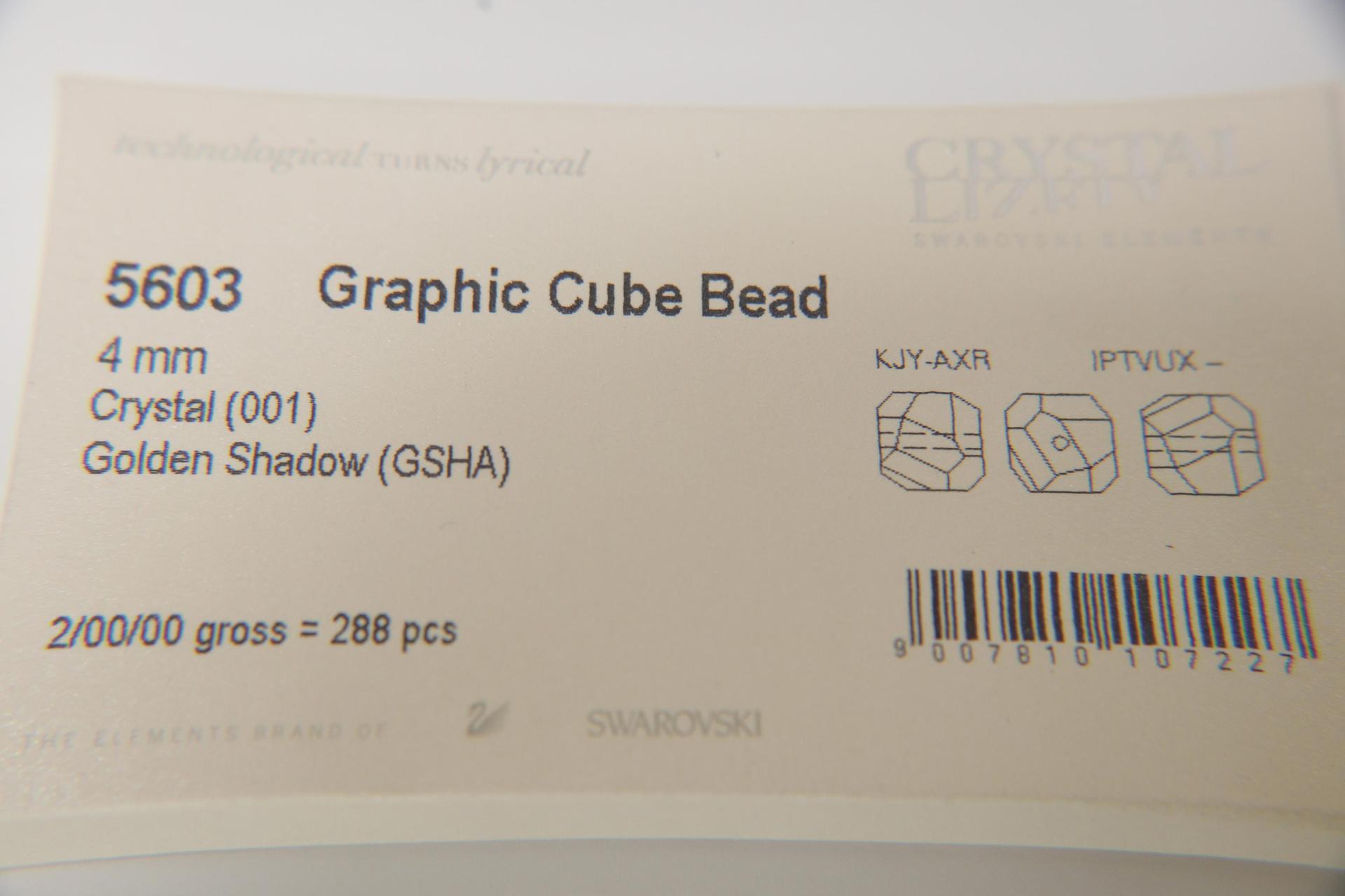 Swarovski 5603 4mm Graphic Cube Crystal 12/36/72/144/288 Pieces Crystal/AB/Golden Shadow PREMIUM MATERIALS, vintage findings, wedding