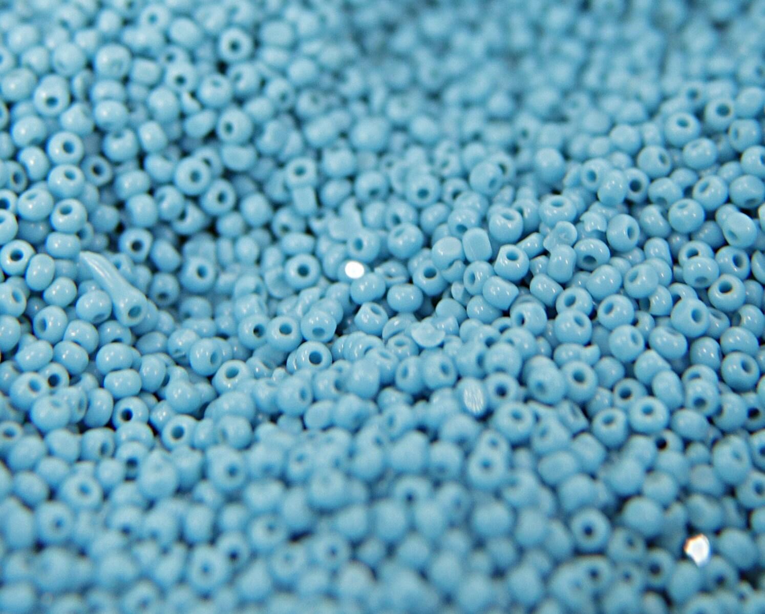 11/0 Charlotte true Cut Beads 2MM Premium Turquoise Blue Opaque 63030 10/20/50/250/500 Grams 10 Grams 1300 Pieces glass beads, vintage