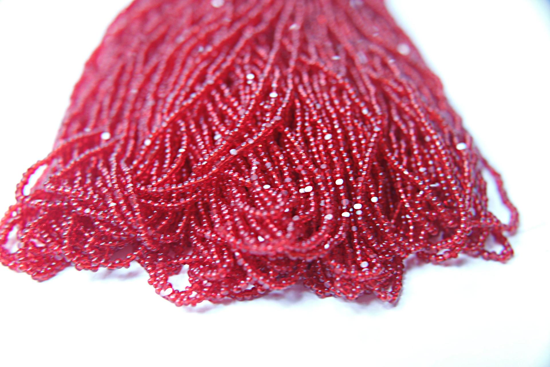 13/0 Hanks Charlotte Cut Beads Transparent Light Siam 1/5/25/50/100 Hanks 1.6mm Red glass beads, jewelry supply, findings, craft supply