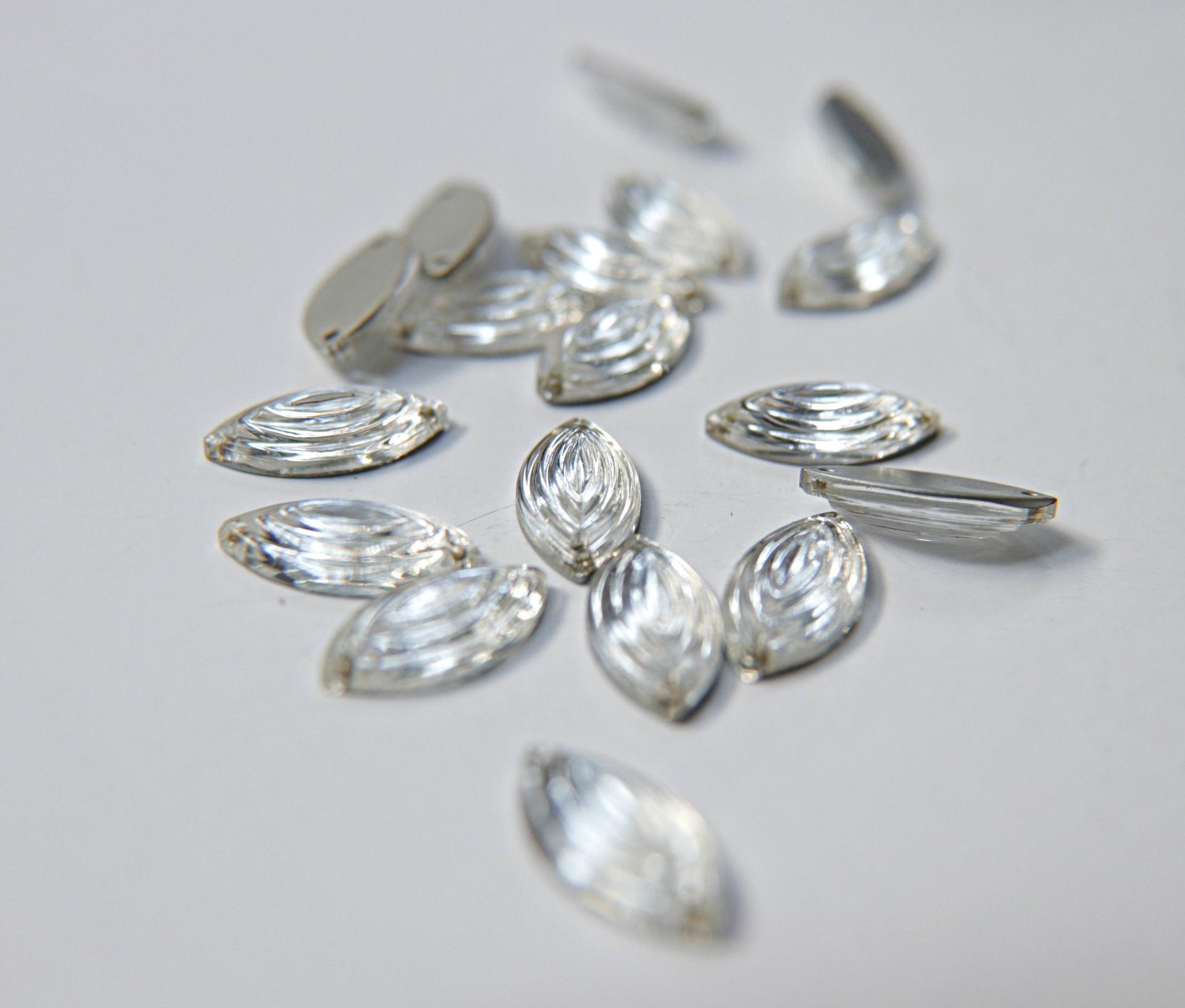 18x9mm Navette Rare Vintage Swarovski Swirl 2 HOLE Sew-On Rhinestones 2/6/12/36 pieces (7 COLORS)