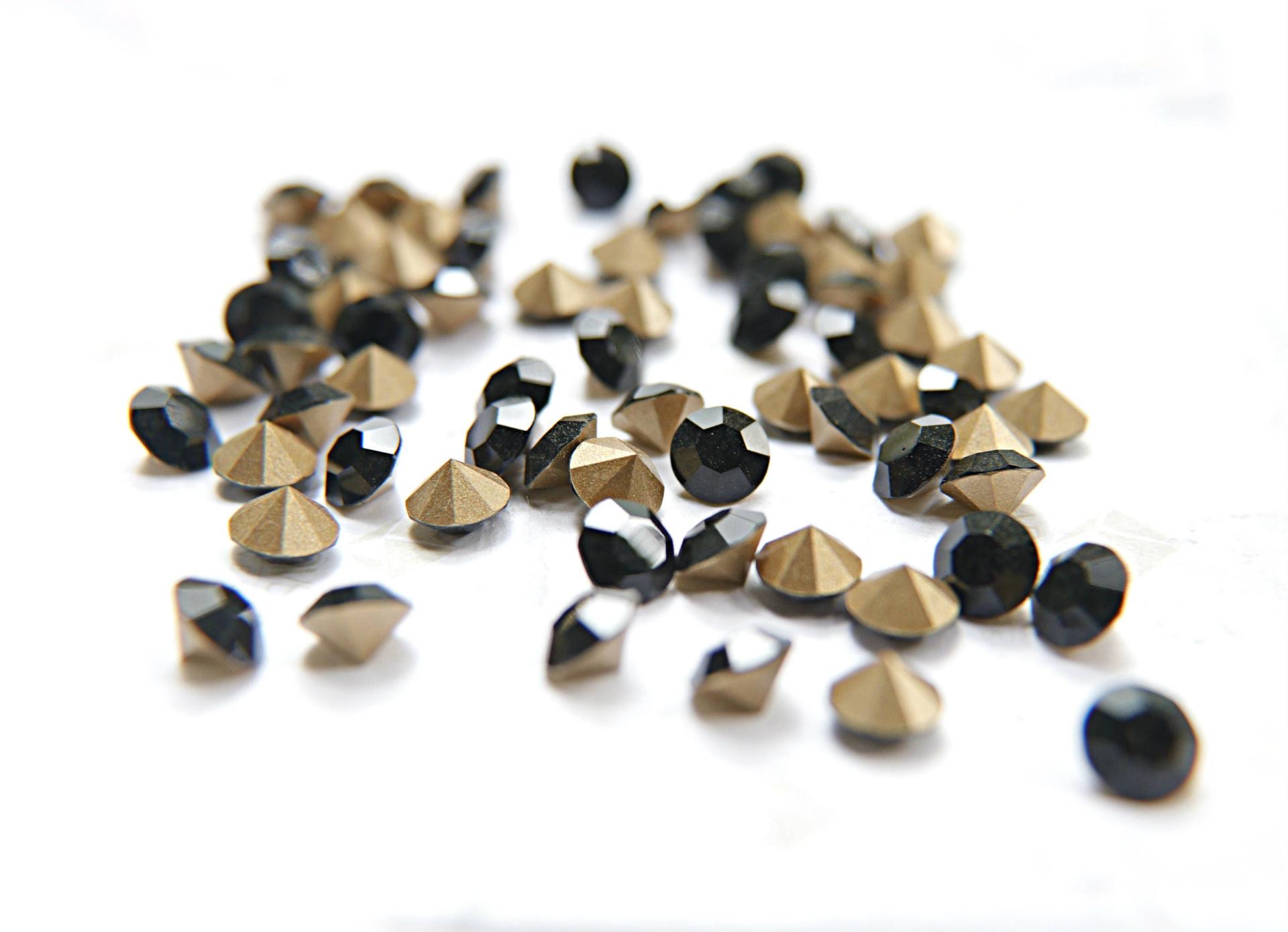 Swarovski 24ss/28ss/38ss Chaton Round Jet Black 6/12/24/100/300/500 Pieces