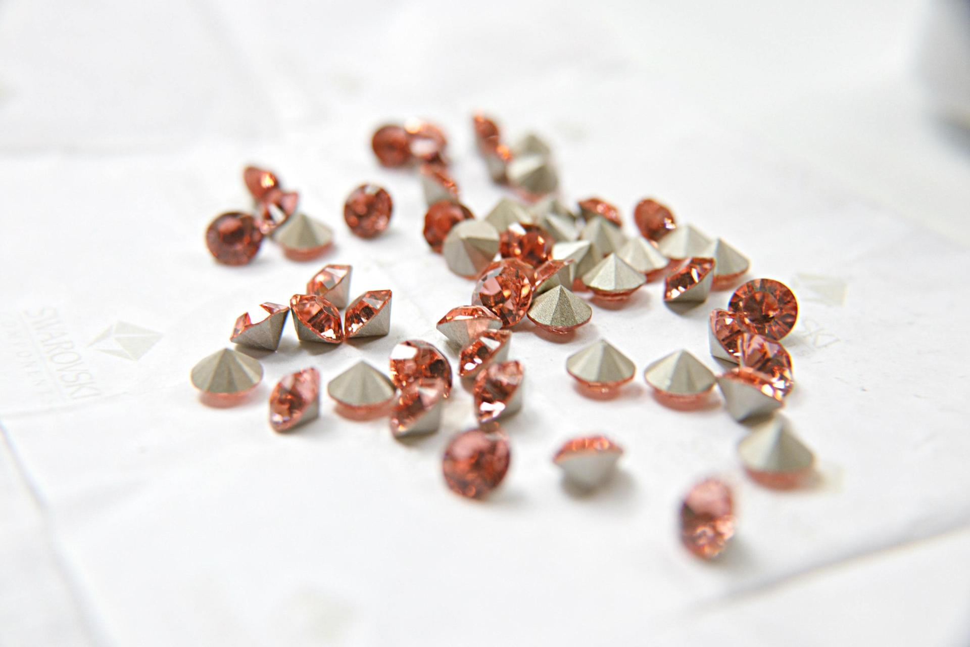 Swarovski 28ss/38ss Chaton Round PADPARADSCHA 6/12/24/100/300/500 Pieces (542)