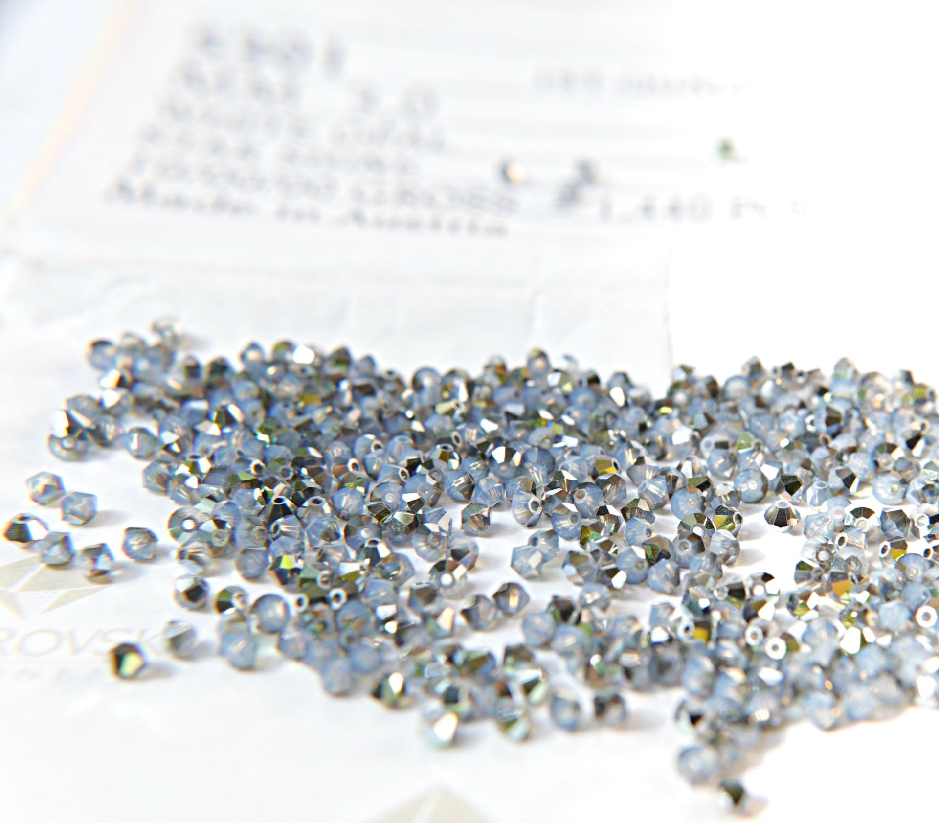 3mm White Opal Star Shine Swarovski Bicone Cuts 36/72/144/432/720 Pieces Jewelry findings, embroidery materials, jewelry, craft supplies
