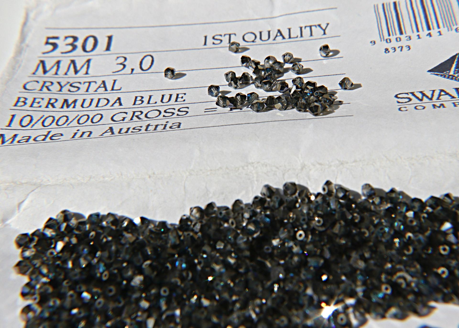 3mm Crystal Bermuda blue Swarovski Bicone Cuts 36/72/144/432/720 Pieces Jewelry findings, embroidery materials, jewelry making, craft