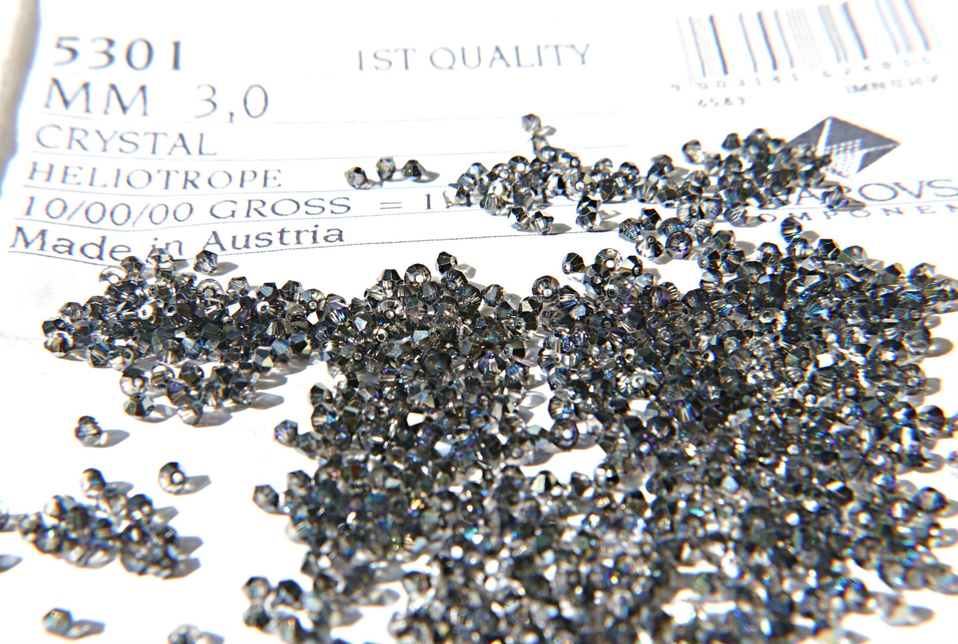 3mm Crystal Heliotrope Swarovski Bicone Cuts 36/72/144/432/720 Pieces Jewelry findings, embroidery materials, jewelry making, rare beads