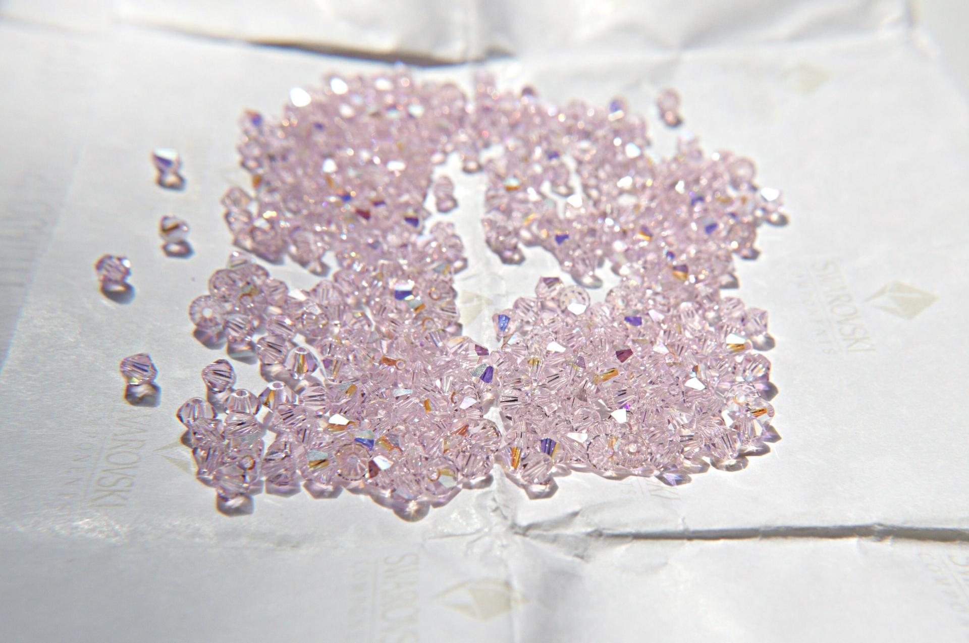 4mm Swarovski ROSALINE AB raibow Bicones beads 36/72/144/432/720 Pieces jewelry making findinga, embroidery materials, couture embellishment