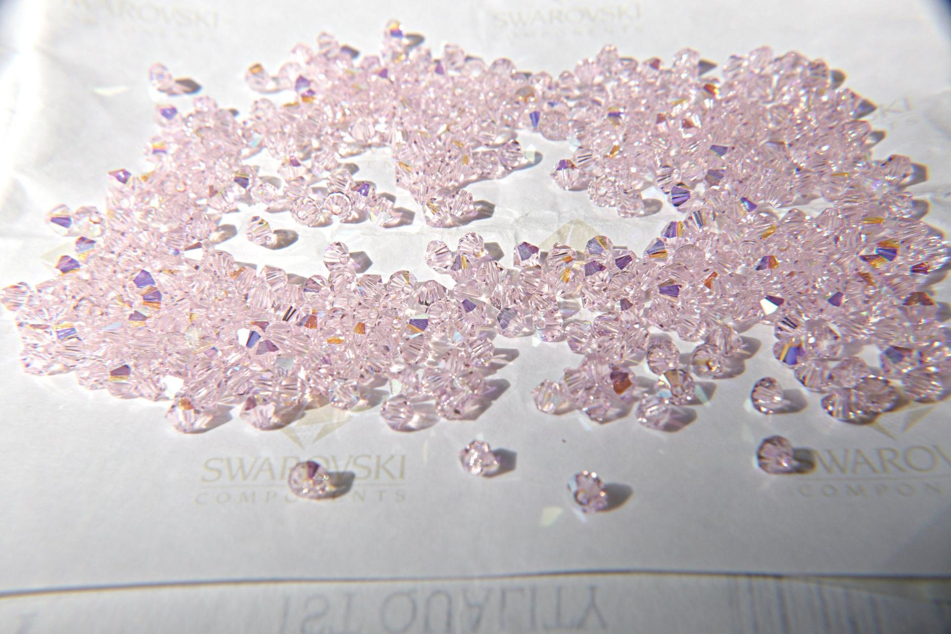 4mm Swarovski ROSALINE AB raibow Bicones beads 36/72/144/432/720 Pieces jewelry making findinga, embroidery materials, couture embellishment