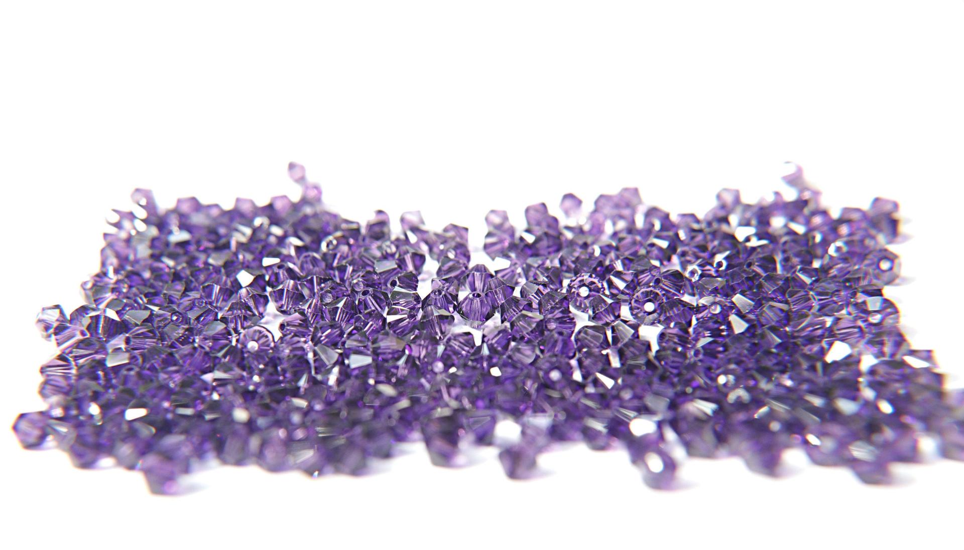 4/6MM Purple Velvet Swarovski Bicone Beads 36/72/144/432/720 Pieces (277) rare beads, jewelry supplies, embroidery materials, vintage supply