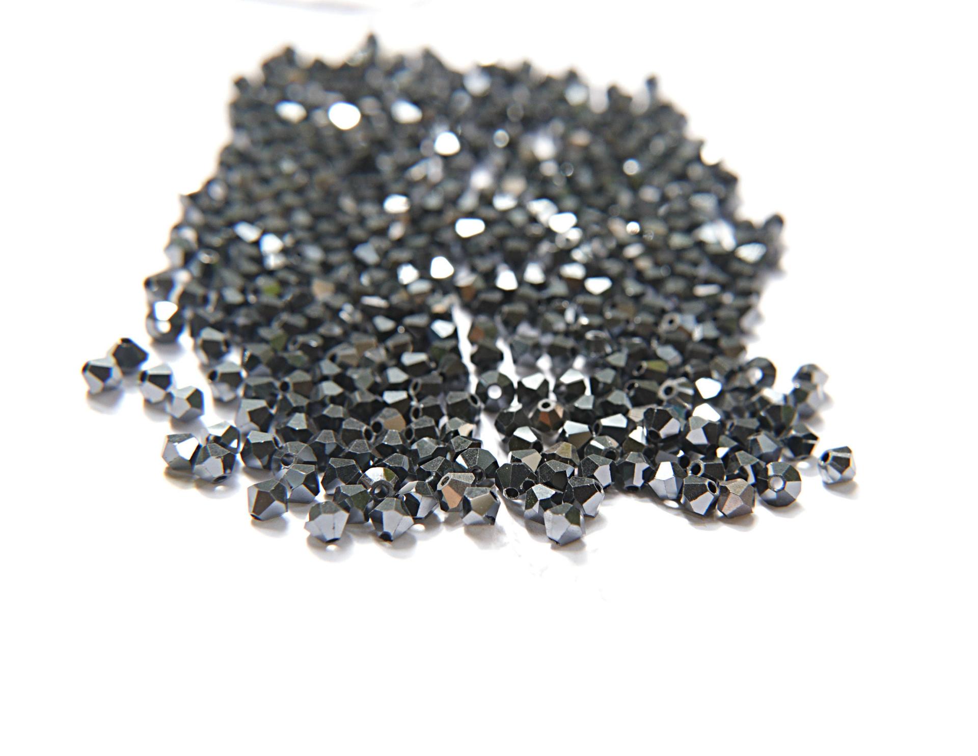 3mm Swarovski Bicone JET HEMATITE 2X beads Cuts 36/72/144/432/720 Pieces Jewelry findings, embroidery materials, jewelry making, craft