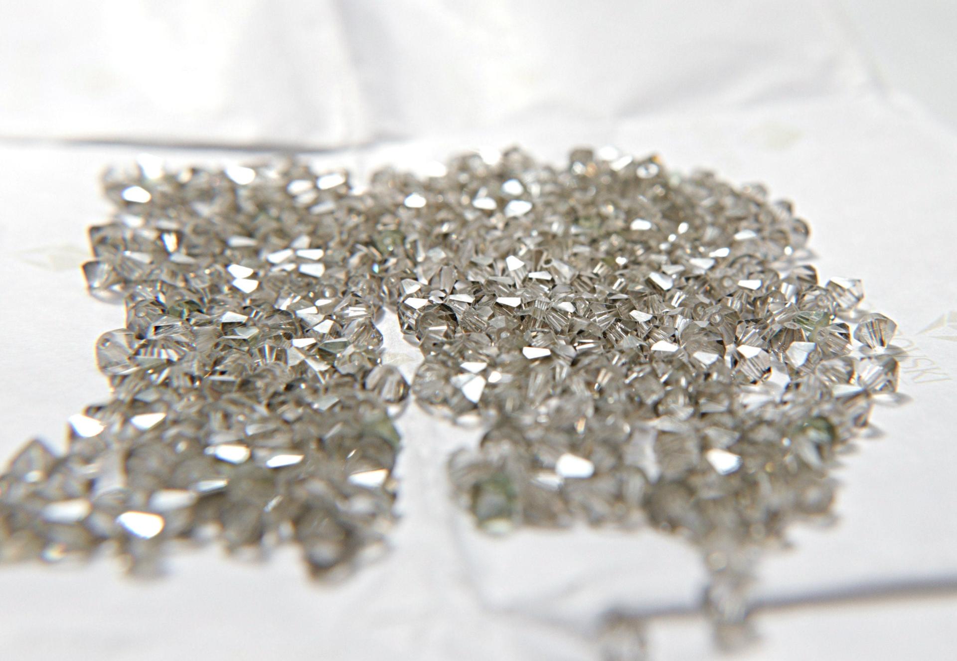 4mm Crystal Satin Swarovski Bicone beads 36/72/144/432/720 Pieces embroidery materials, loose beads, craft supply, vintage findings