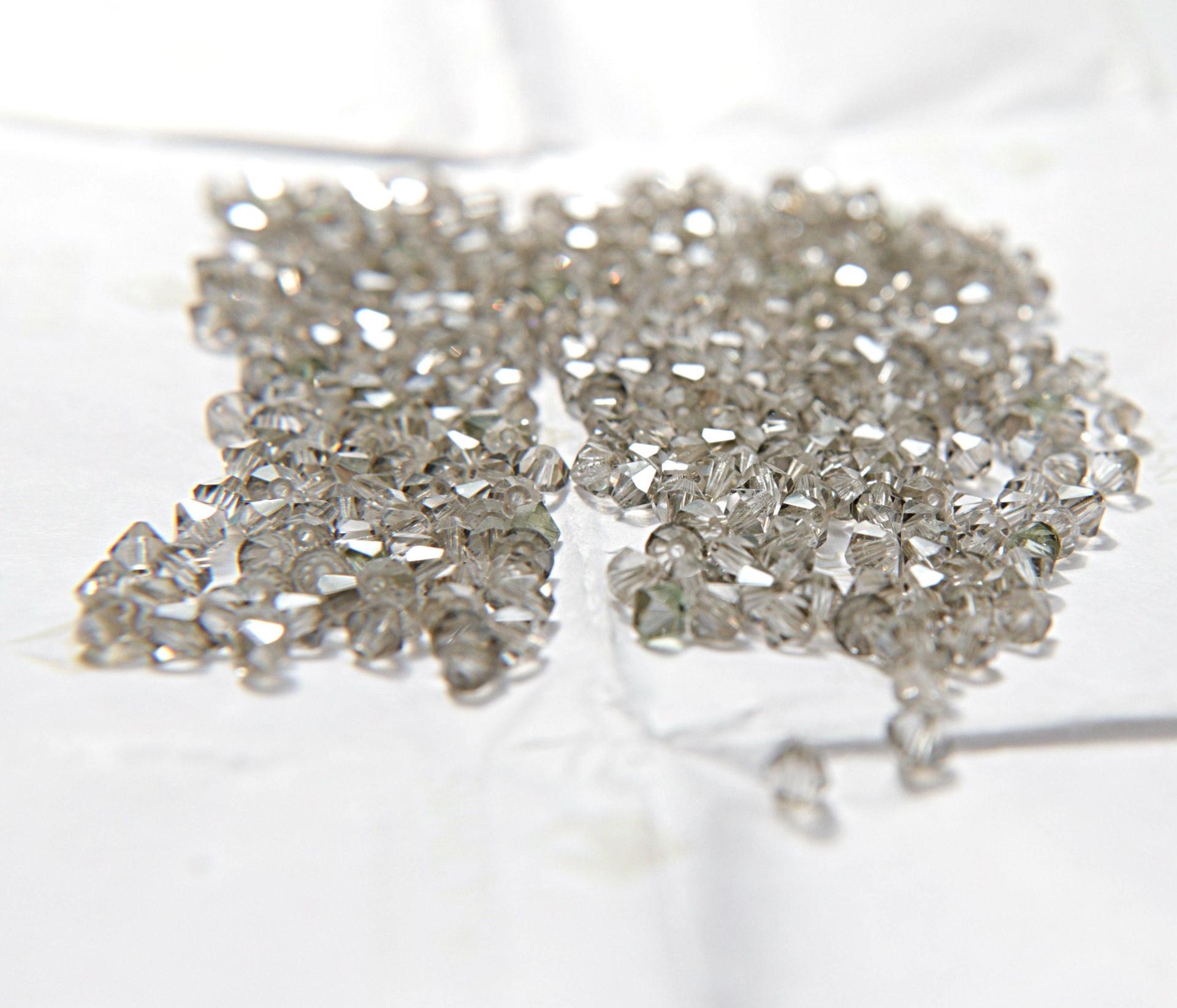 4mm Crystal Satin Swarovski Bicone beads 36/72/144/432/720 Pieces embroidery materials, loose beads, craft supply, vintage findings