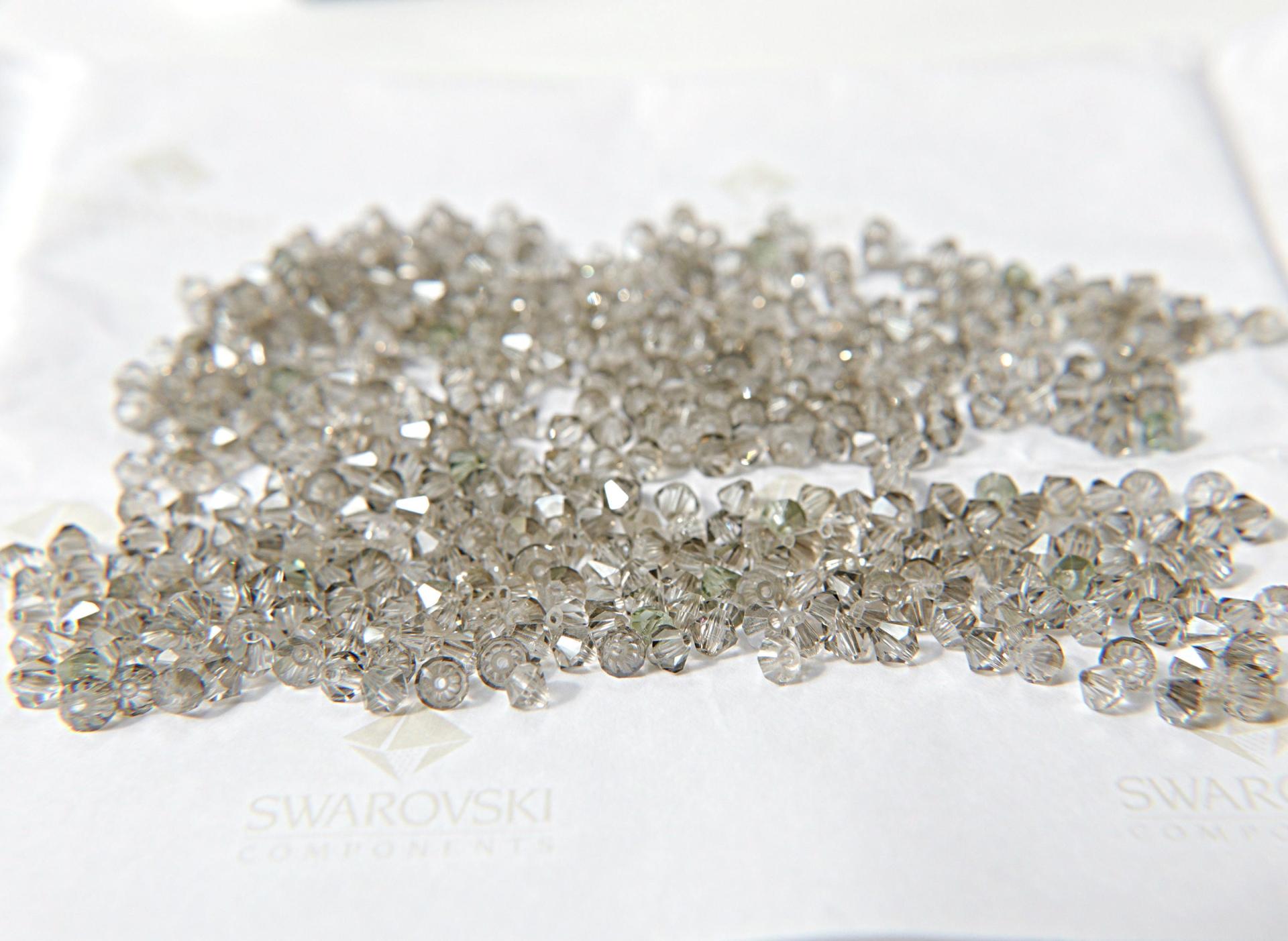 4mm Crystal Satin Swarovski Bicone beads 36/72/144/432/720 Pieces embroidery materials, loose beads, craft supply, vintage findings