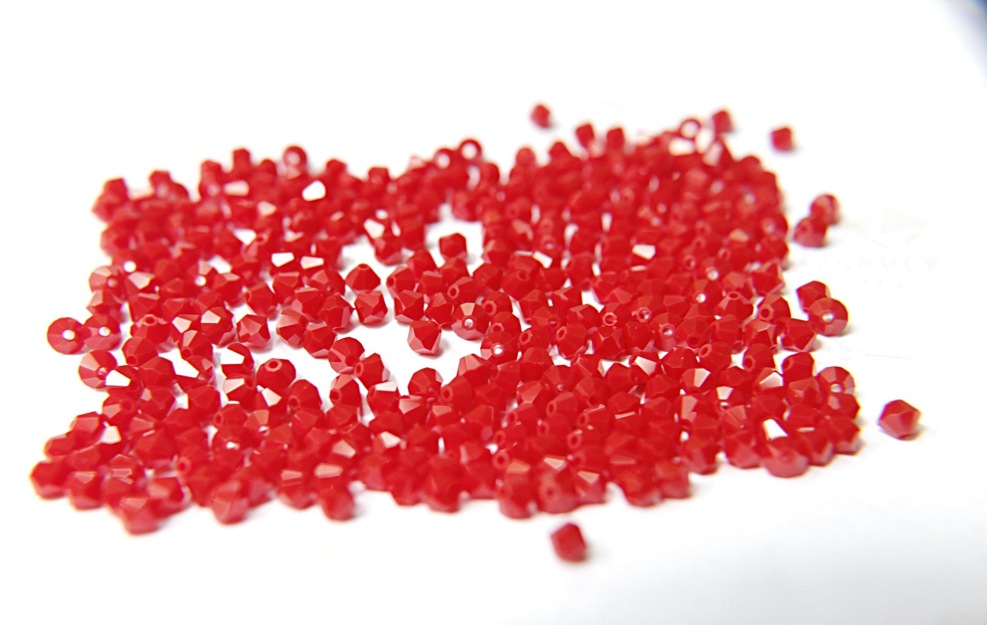 4/5MM Dark Red Coral Swarovski Bicone beads 12/36/72/144/432/720 Pieces (396) red beads, vintage findings, craft supplies, quality findings