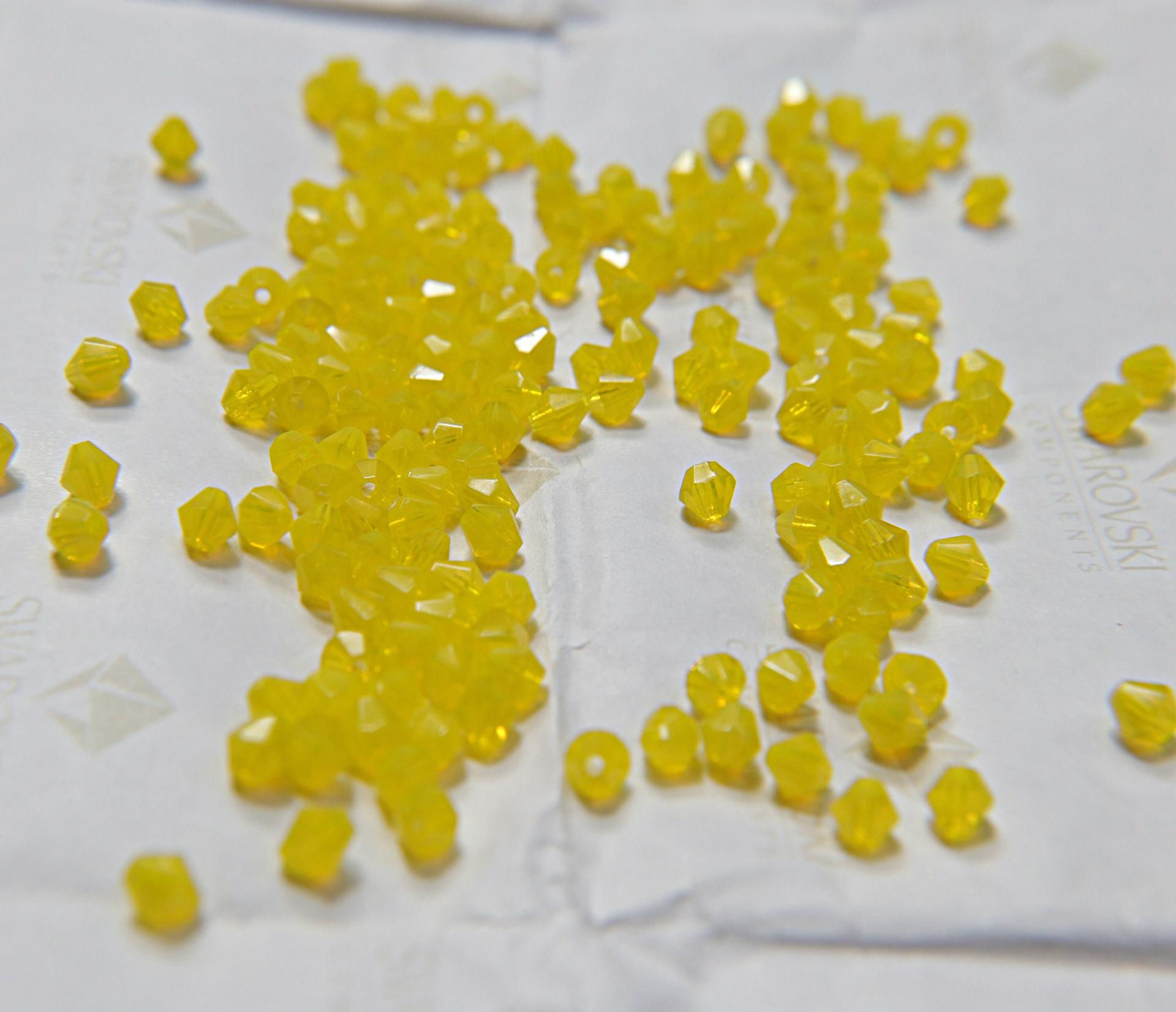 4mm Citrine Opal Genuine Czech Bicone Rare Beads 36/72/144/432/720 Pieces 80120 embroidery materials, rare jewelry findings, craft supplies