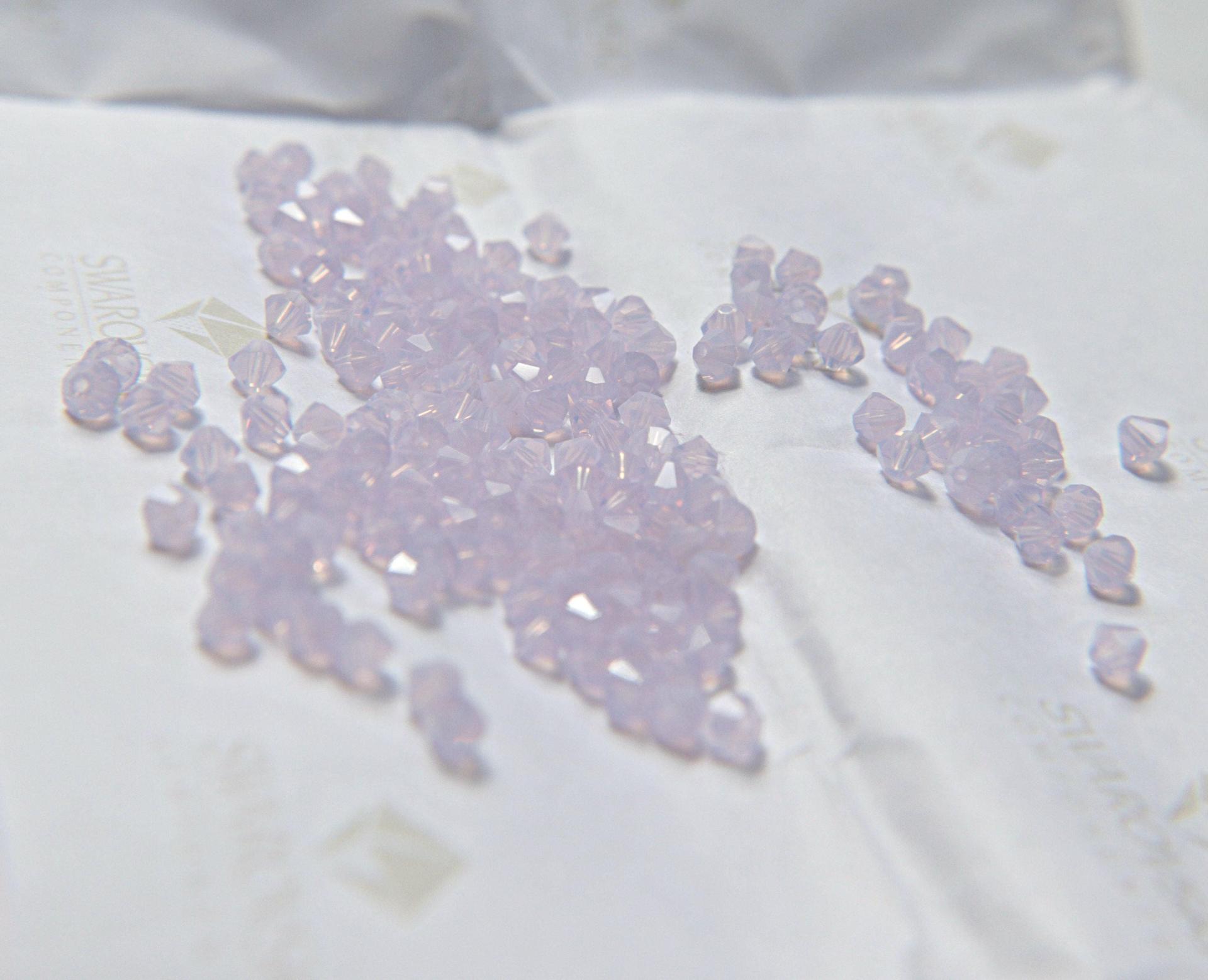 4mm Violet Opal Swarovski Bicone Beads 36/72/144/360/720 Pieces (389) jewelry beads, embellishment couture, embroidery materials