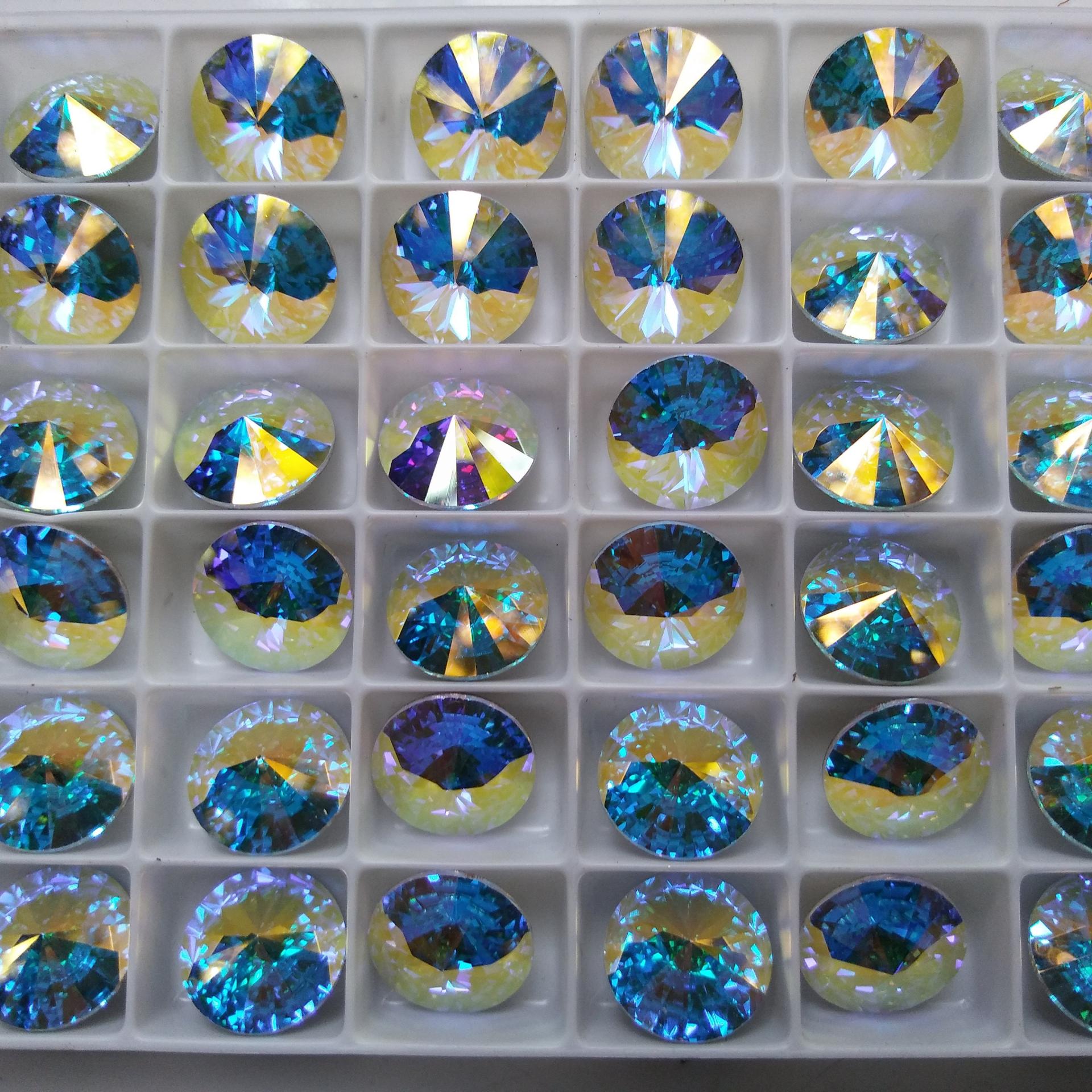 14mm Swarovski 1122 Rivoli Crystal Foiled in 24 Colours 2/4/12/24 Pieces Jewelry parts