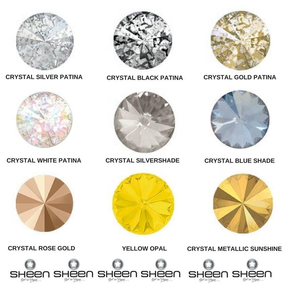 8 mm Swarovski 1122 Rivoli Crystal Foiled in 13 Colours 6/12/72/144 Pieces (39 ss) jewelry findings, PREMIUM MATERIALS