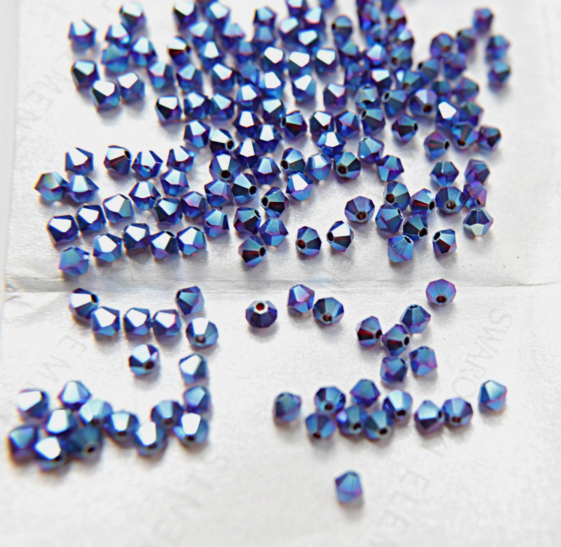 4mm Swarovski Garnet AB 2X FC Bicones Beads Rainbow 36/72/144/432/720 Pieces (241) jewelry making, embroidery couture materials