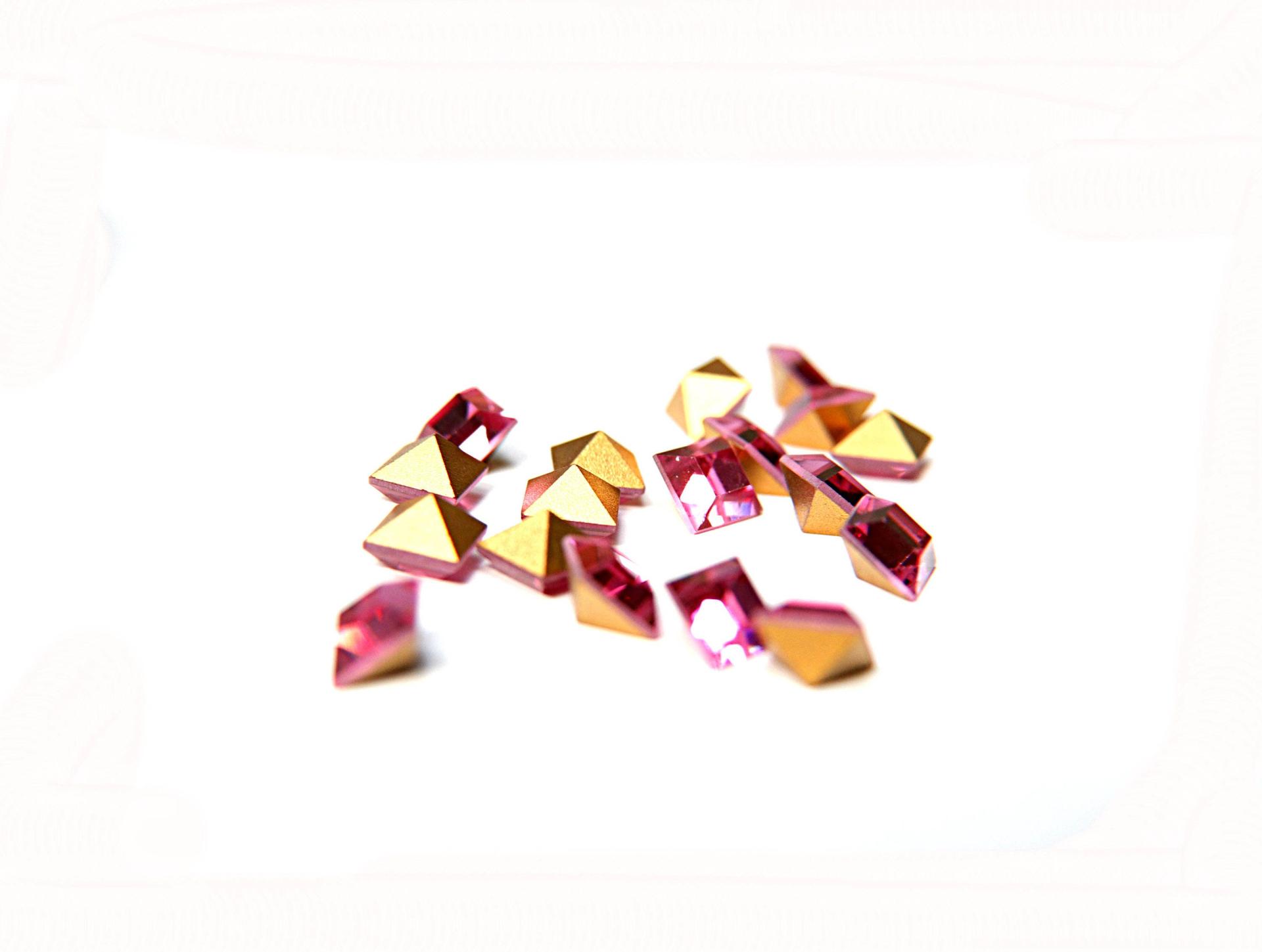 4/8 mm Swarovski #4428 Square Fancy Stone Rose 6/36/72/144/720 Pieces (209)