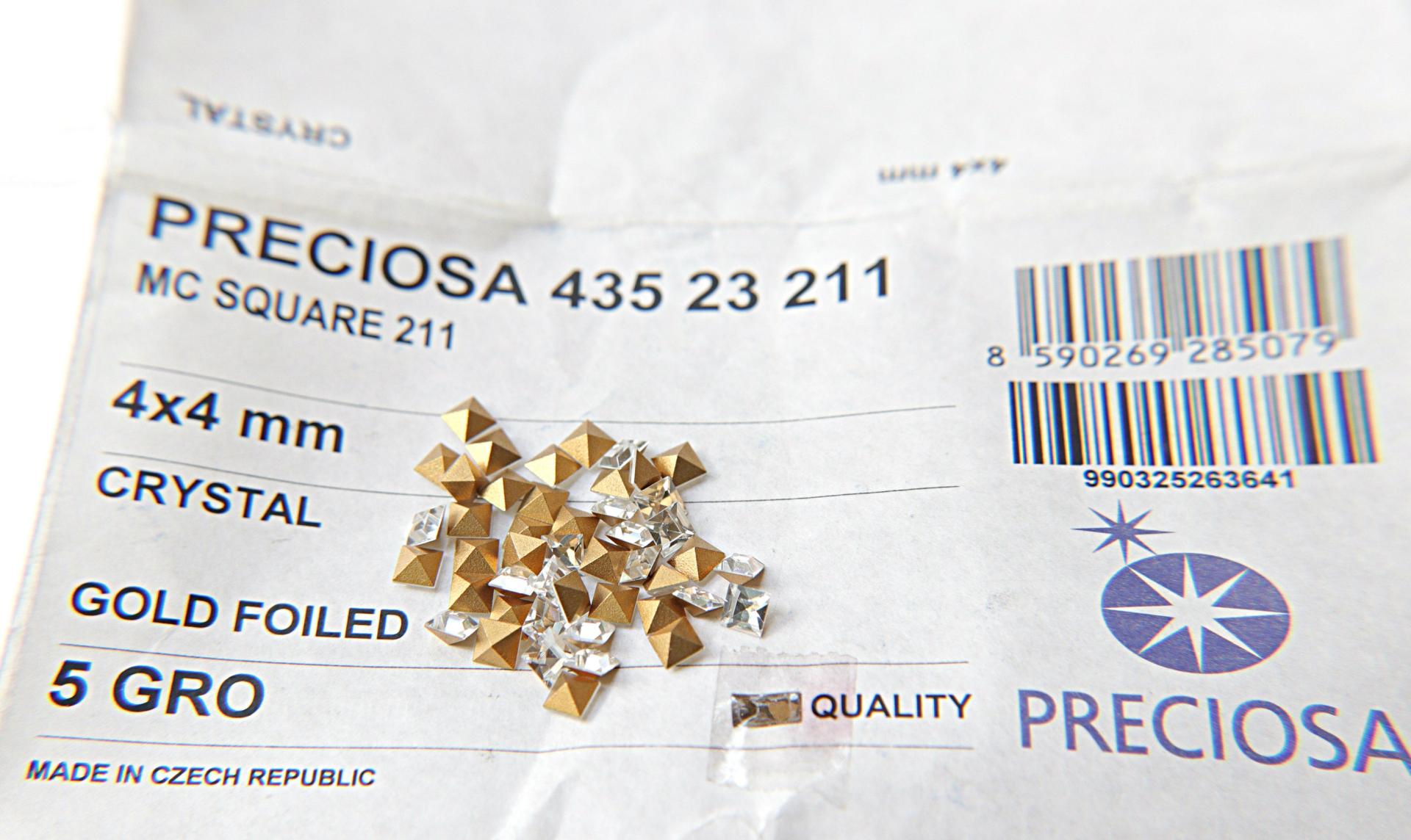 Preciosa 3/4 MM Square Fancy Stone Crystal 12/36/144/720 Pieces gemstones, jewlery making, cubic zirconium, princess cut, vintage findings