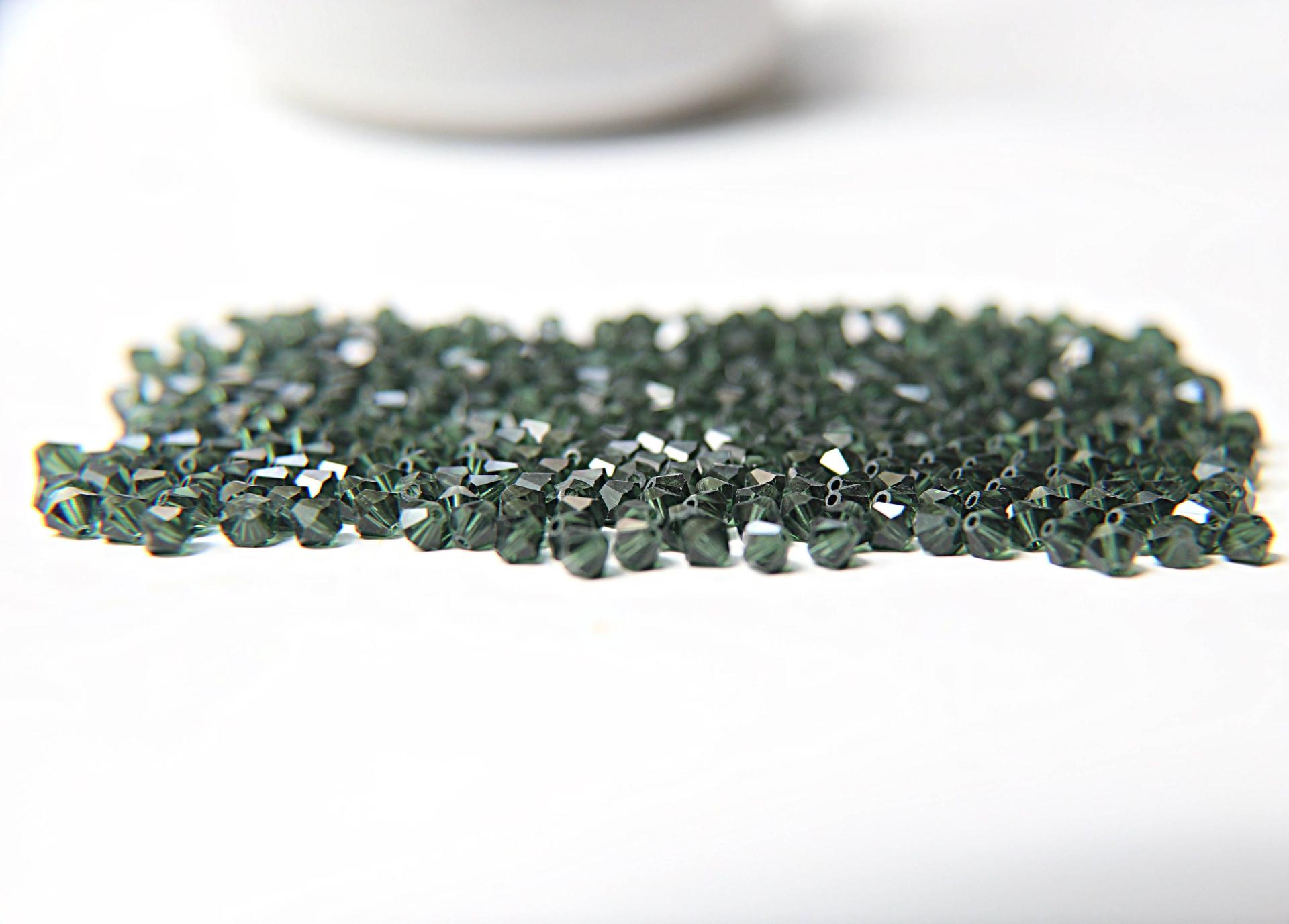 4mm MORION Swarovski Bicone beads 36/72/144/432/720 Pieces jewelry beads, embroidey wedding decorations, rare vintage forest green beads