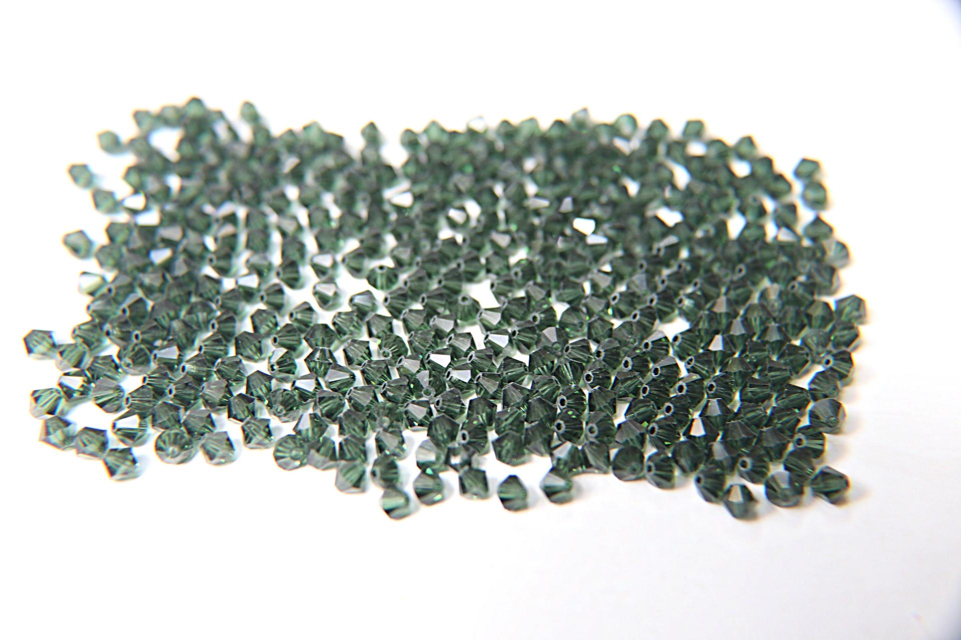 4mm MORION Swarovski Bicone beads 36/72/144/432/720 Pieces jewelry beads, embroidey wedding decorations, rare vintage forest green beads