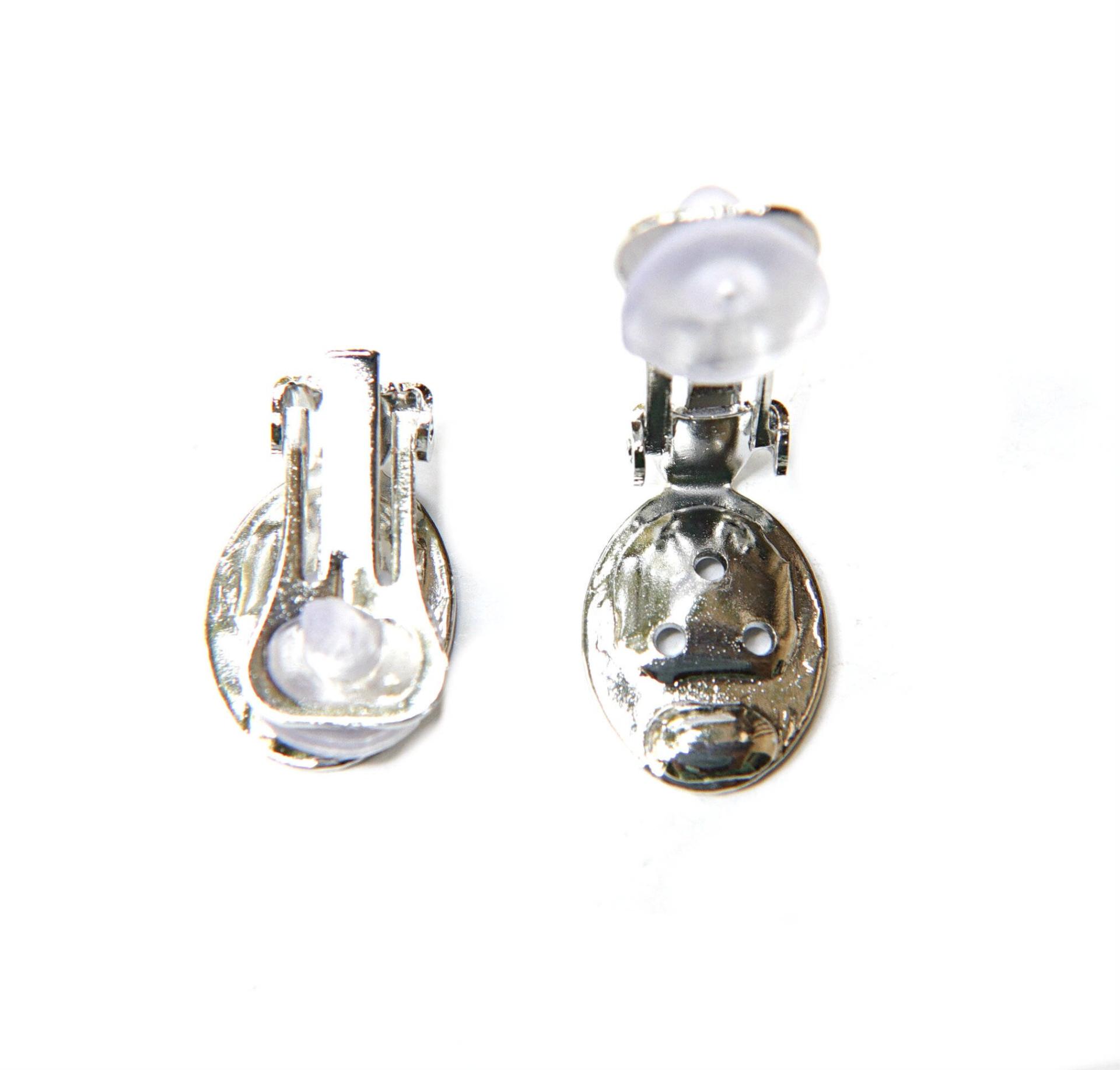 Clip-on Earrings Base Oval fits Oscar styled Earrings high quality 18x13mm base oval settings in Gold/Rhodium
