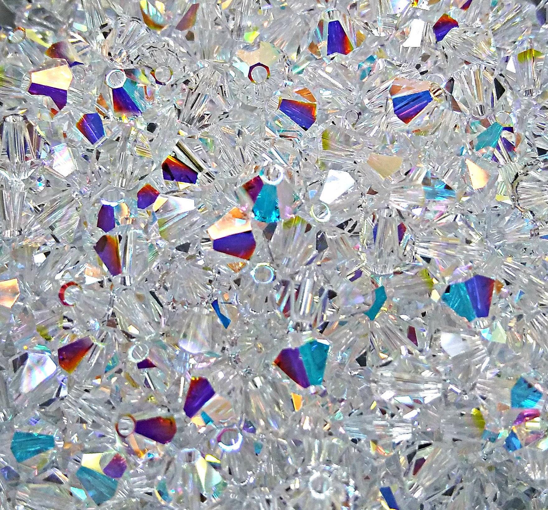 3mm Crystal Aurore Boreale Swarovski Bicone beads rainbow 36/72/144/432/720 Pieces rainbow beads, jewelry making, couture embellishments