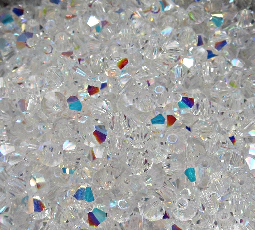 3/4mm Crystal Aurore Boreale Swarovski Bicone Crystal beads 36/72/144/432/720 Pieces rainbow beads, jewelry making, couture beading