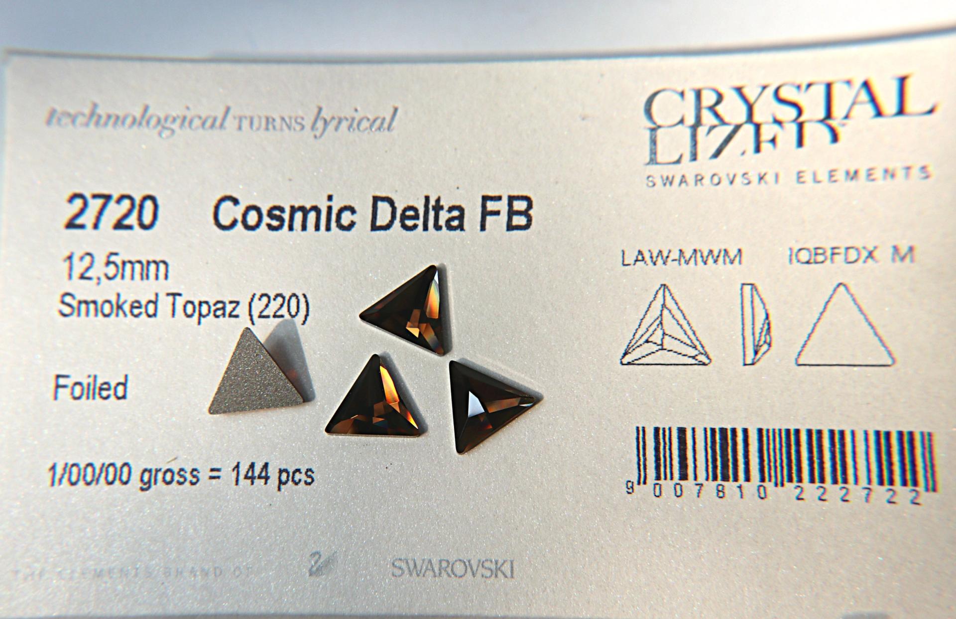 Swarovski 2720 Cosmic Delta 12.5mm Smoked Topaz Non Hotfix 6/24/72/144 pieces home decorations / crystal embellishment Nail art decoration