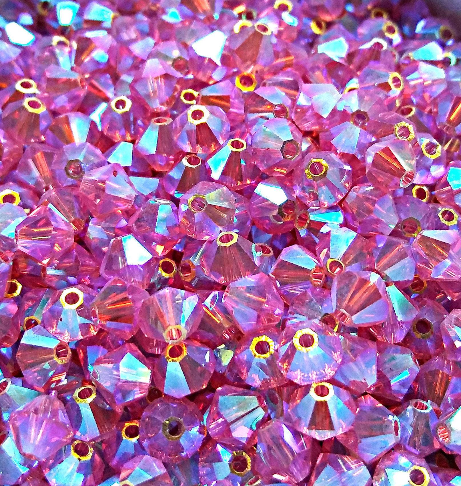 5mm Rose 2X Aurore Boreale Swarovski Bicones 12/36/72/144/432/720 Pieces (209) rainbow beads, wedding decoration, couture materials